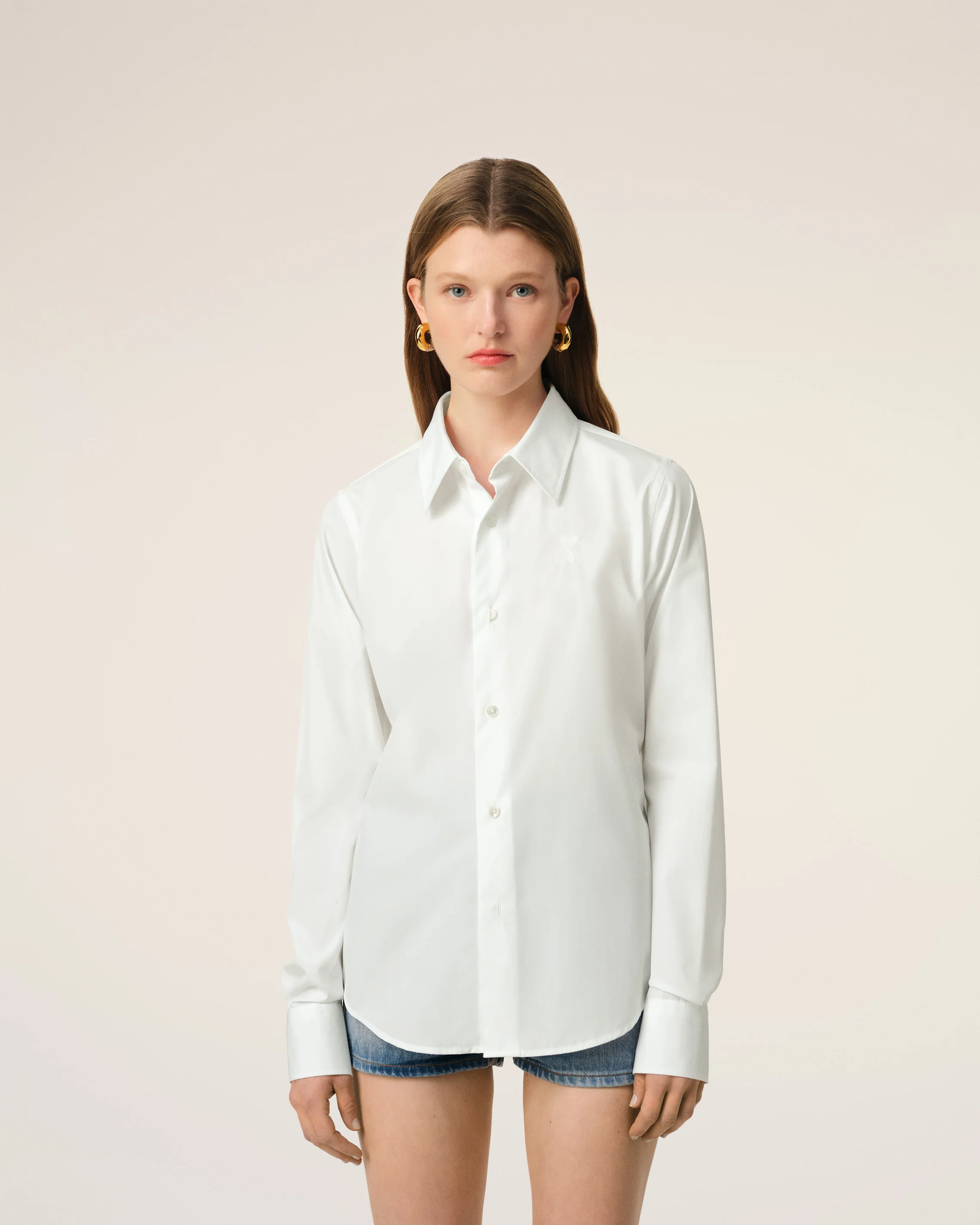 White Cotton Ami de Coeur Classic Shirt