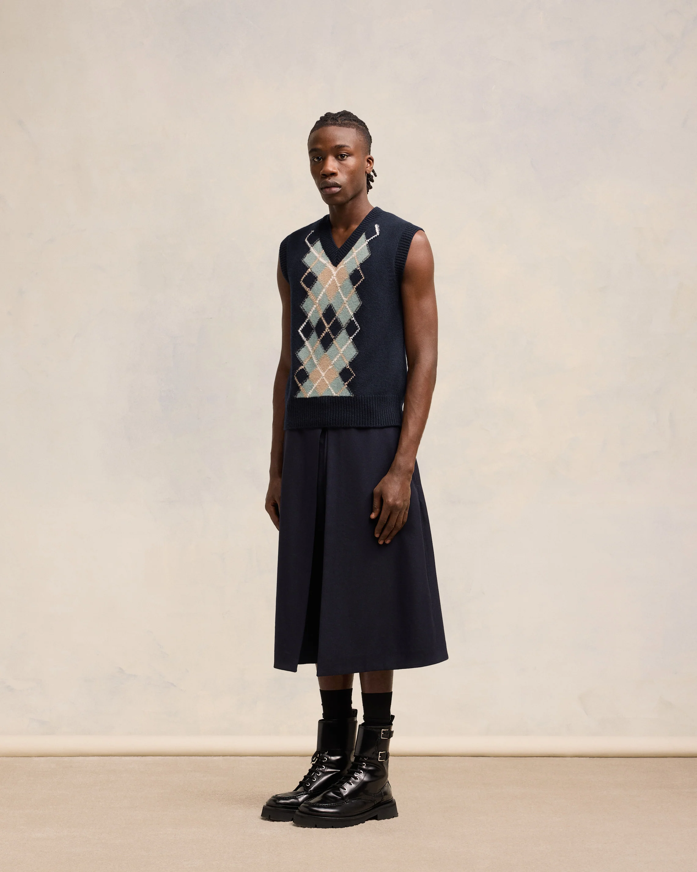 Argyle Sleeveless Sweater