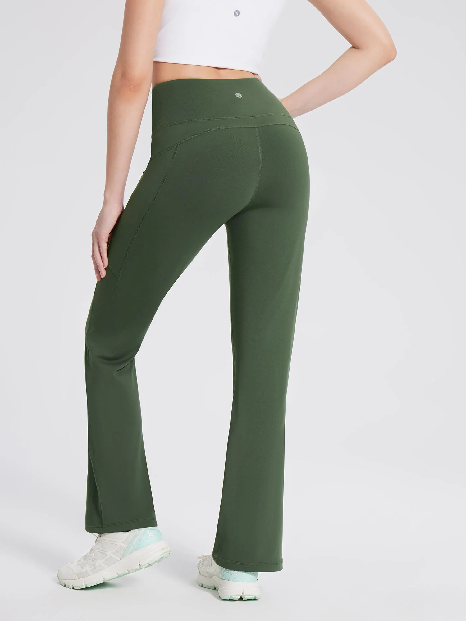 Laureate Fleece-Lined Zip Pocket Compression Flare Pants