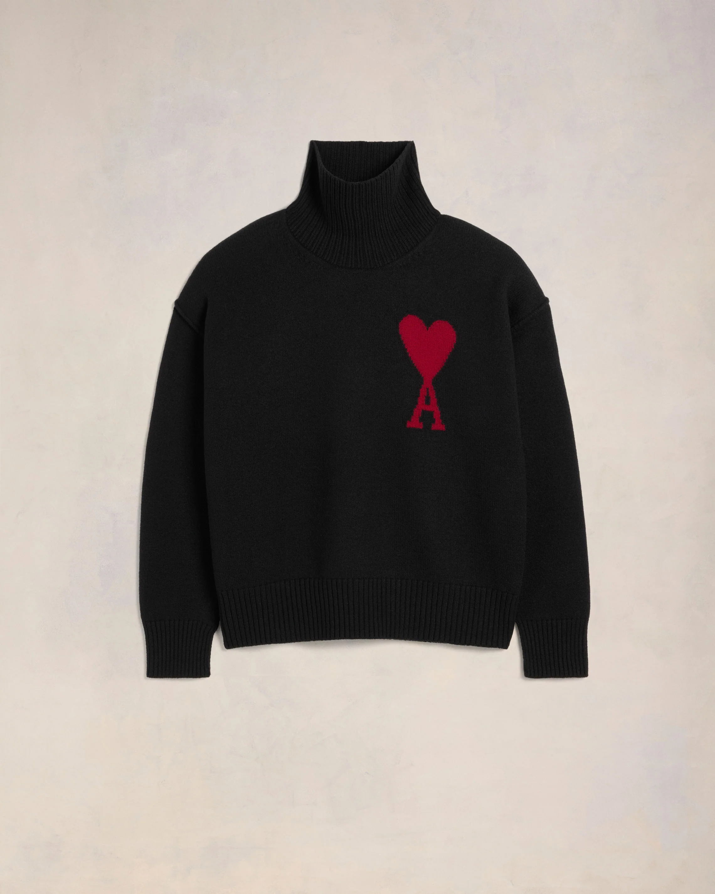 Black Wool Ami de Coeur Sweater