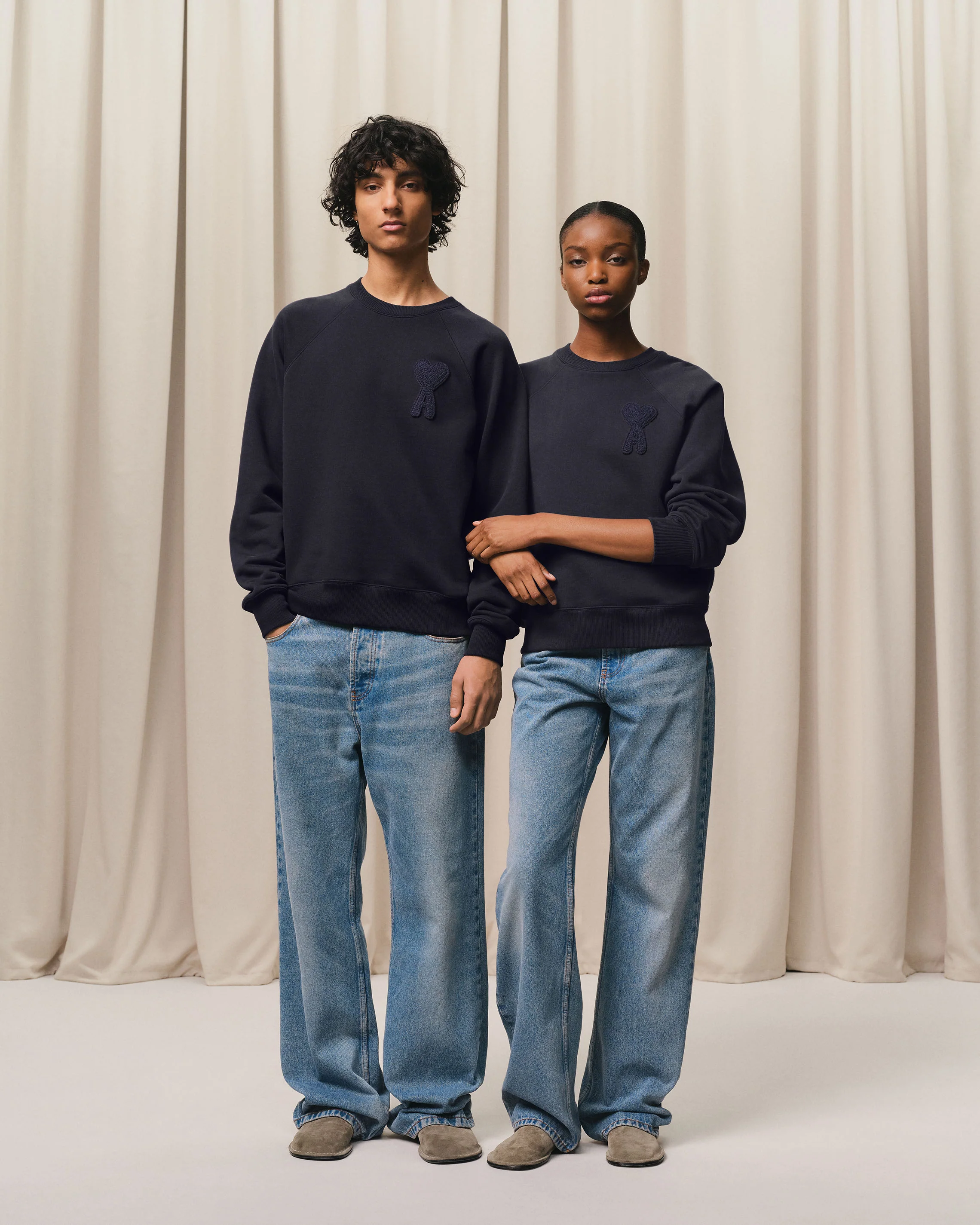 Navy Cotton Ami de Coeur Patch Sweatshirt