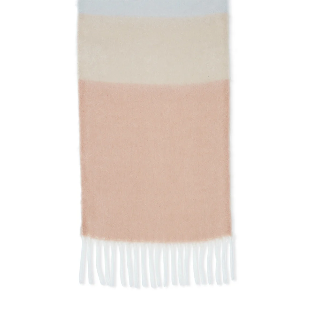COLOURBLOCK FRINGE SCARF NATURAL MULTI