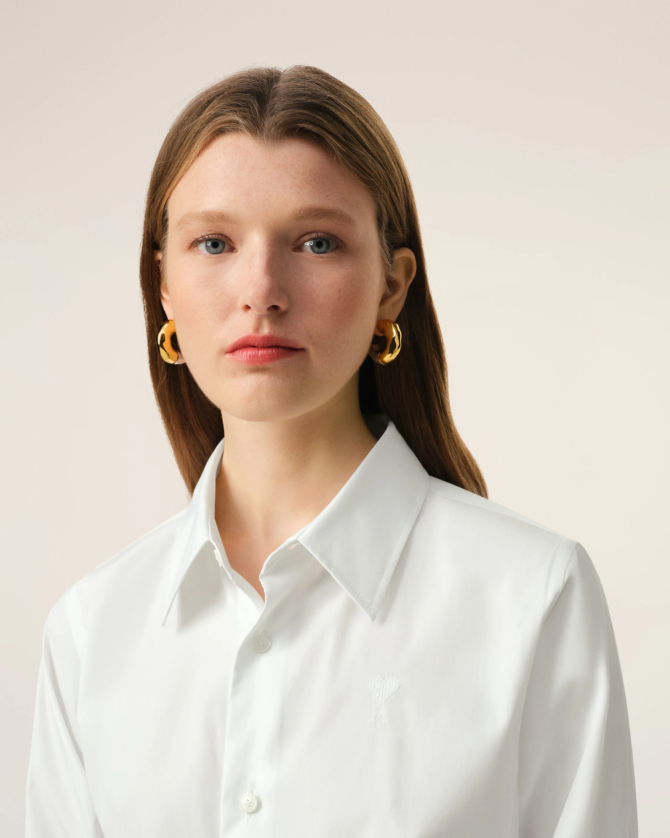 White Cotton Ami de Coeur Classic Shirt