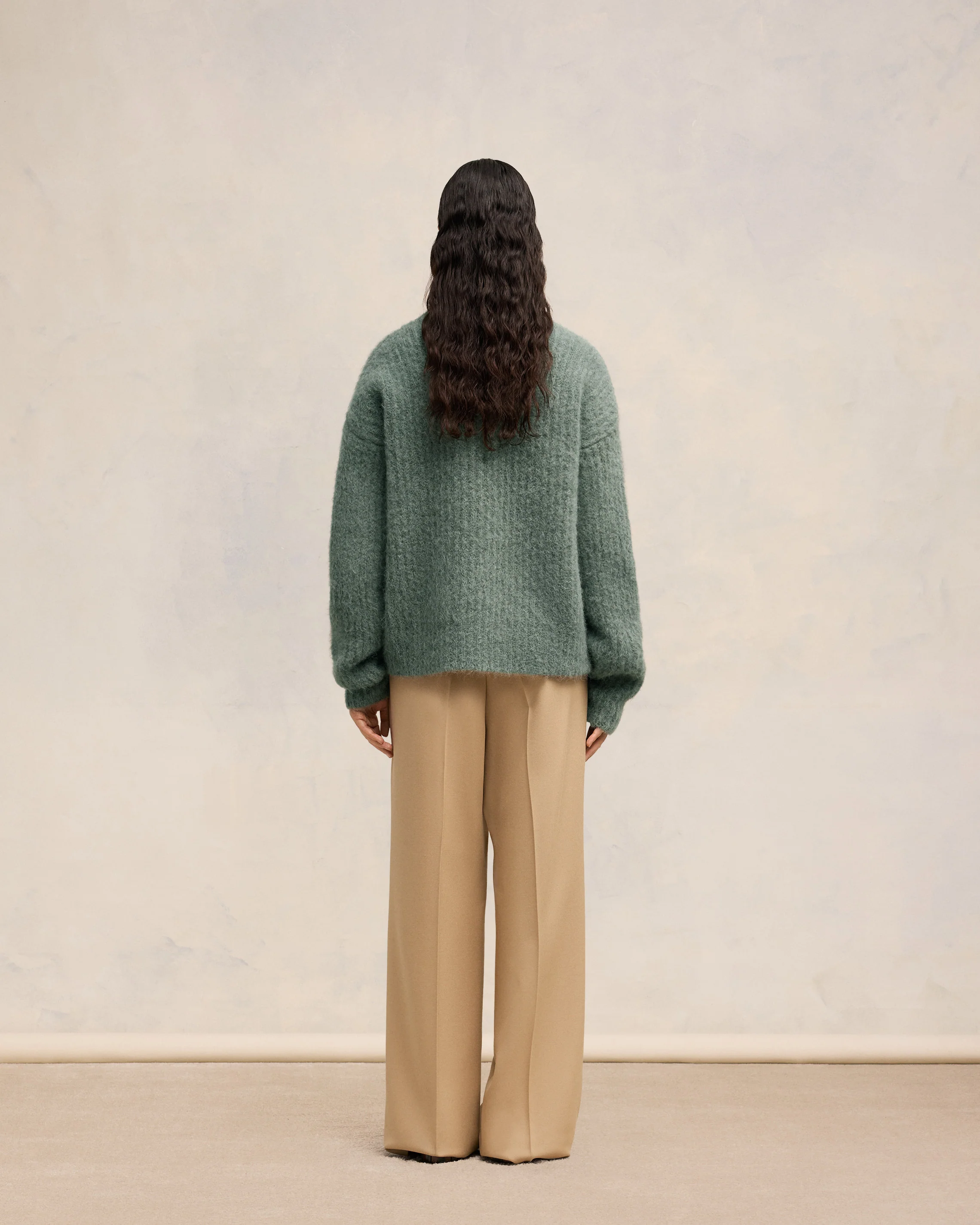 Alpaca Mohair Ribbed Sweater