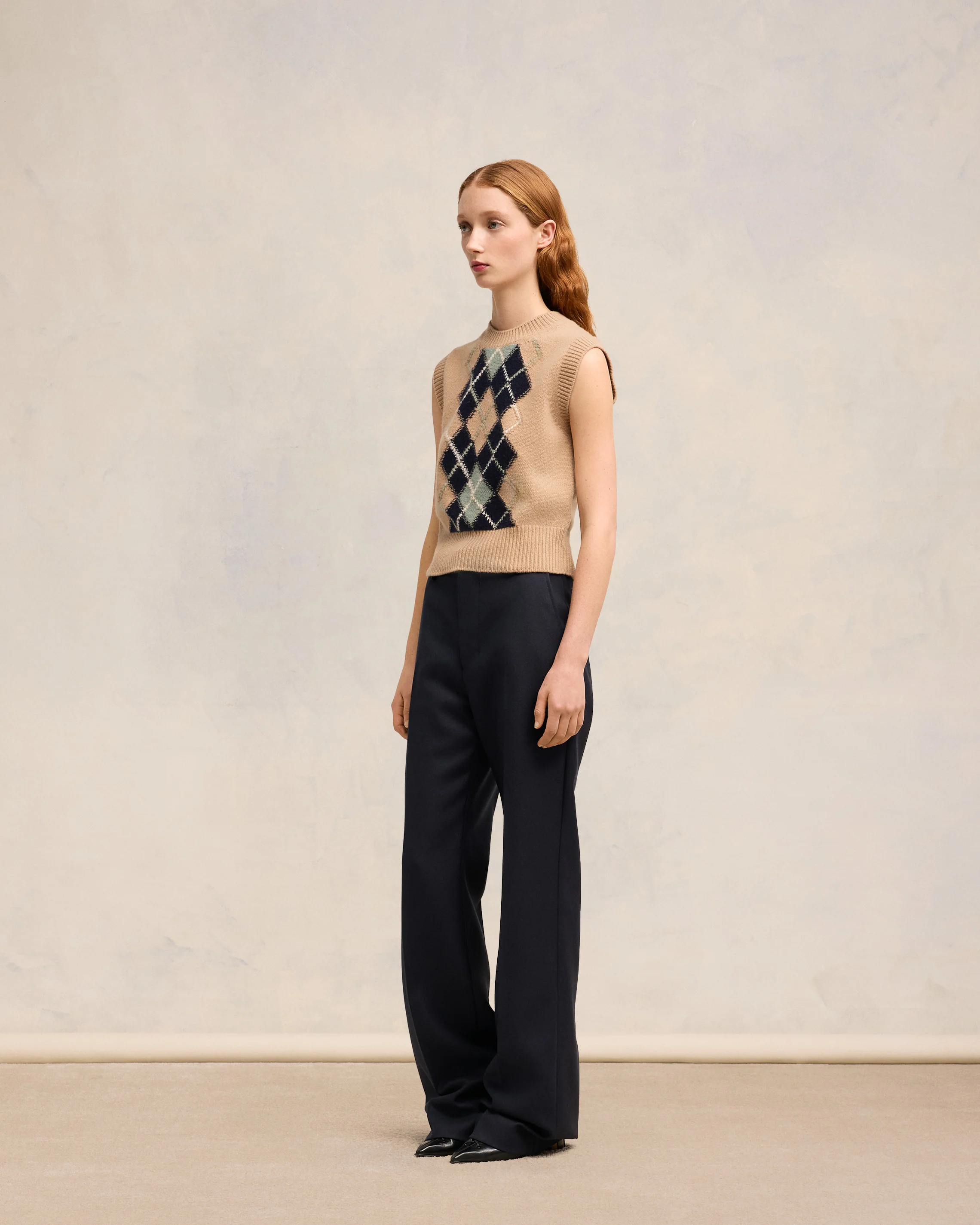 Argyle Sleeveless Sweater