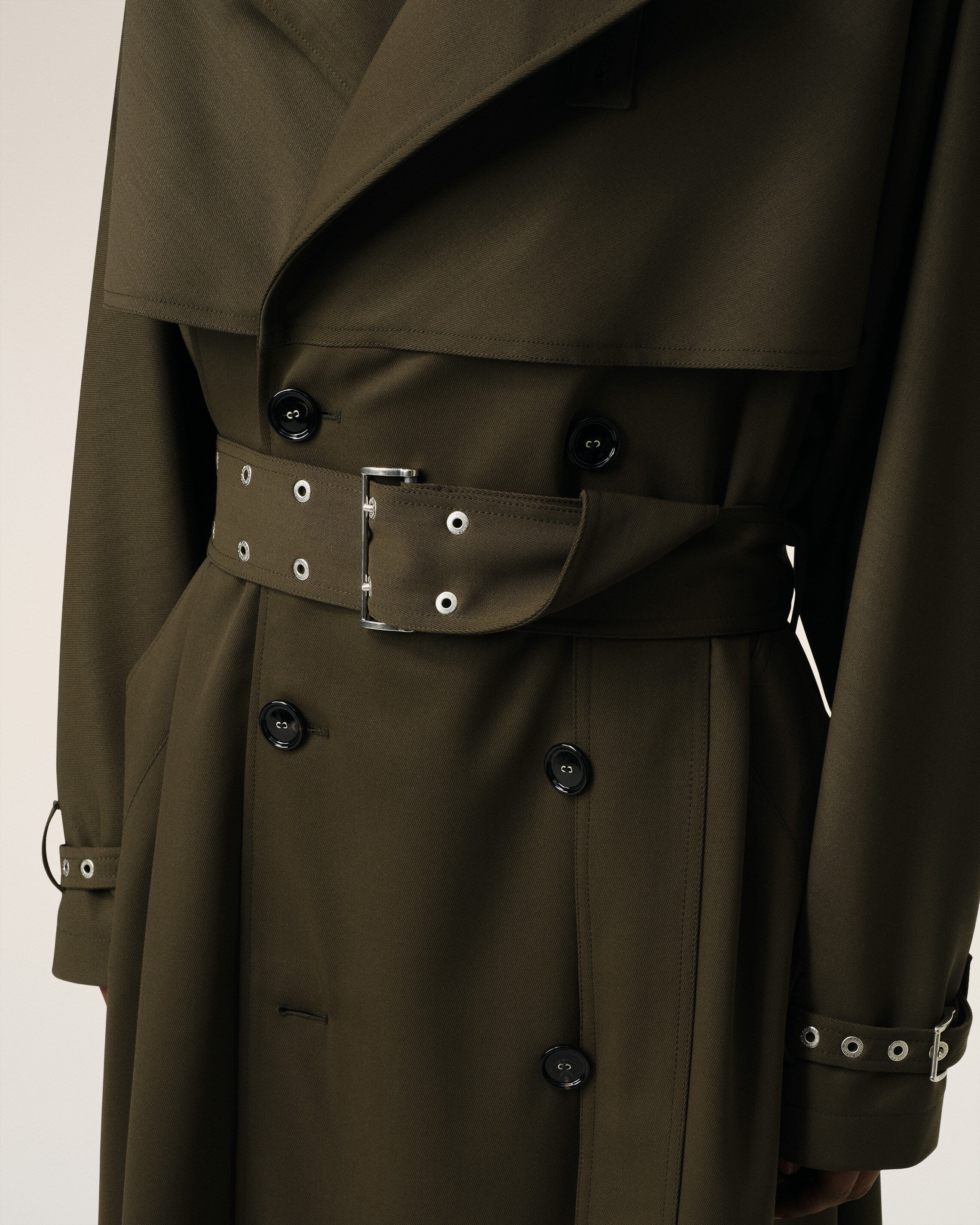 Green Wool Trench Coat
