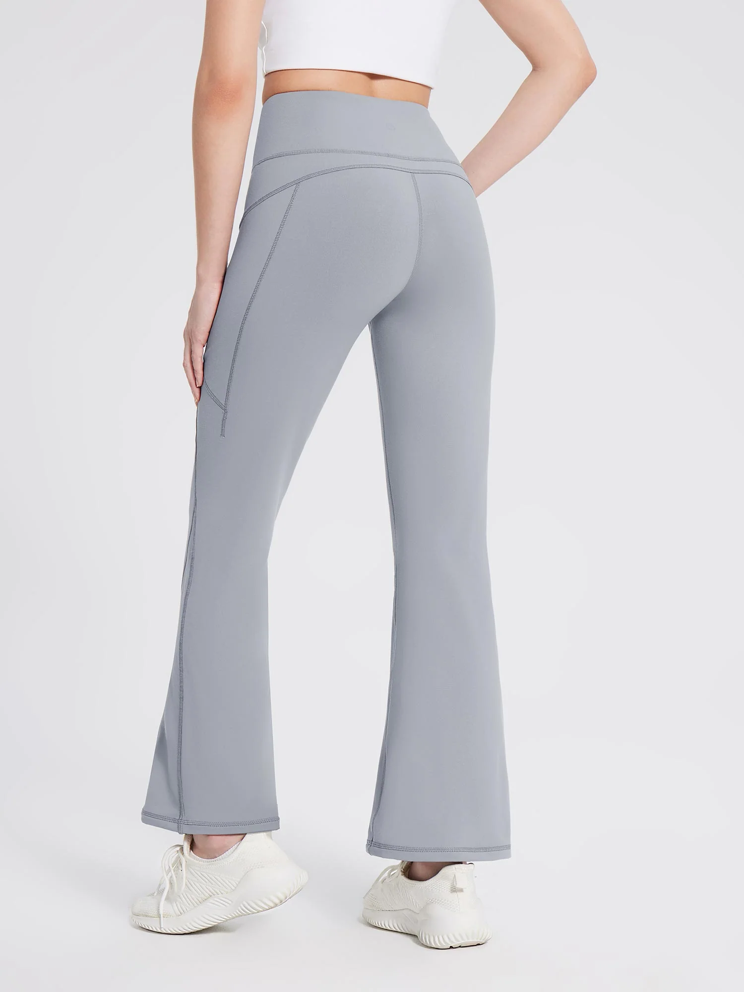 Laureate Fleece-Lined Zip Pocket Compression Flare Pants