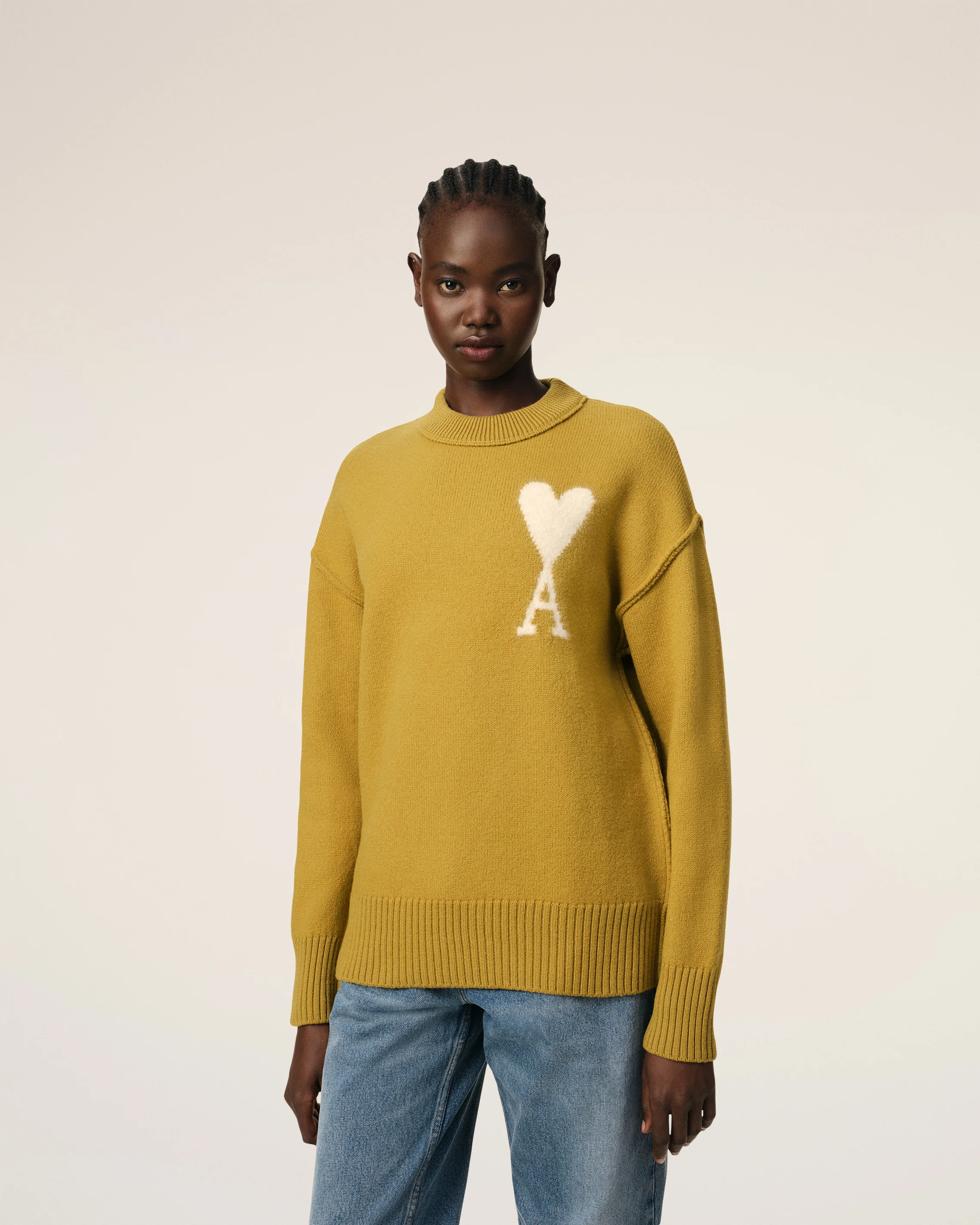 Mustard Wool Ami de Coeur Sweater