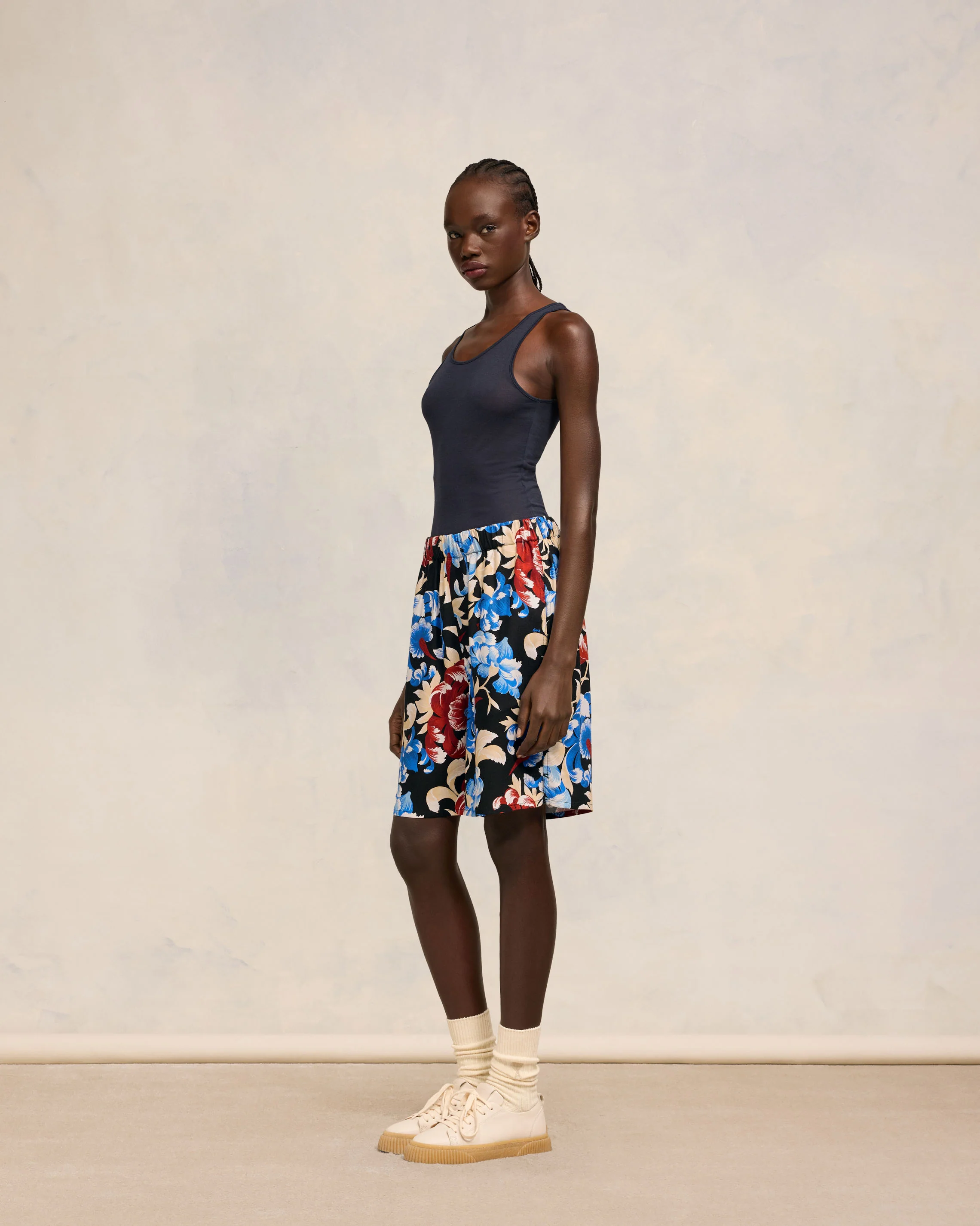 Printed Mini Short With Elastiqued Waistband