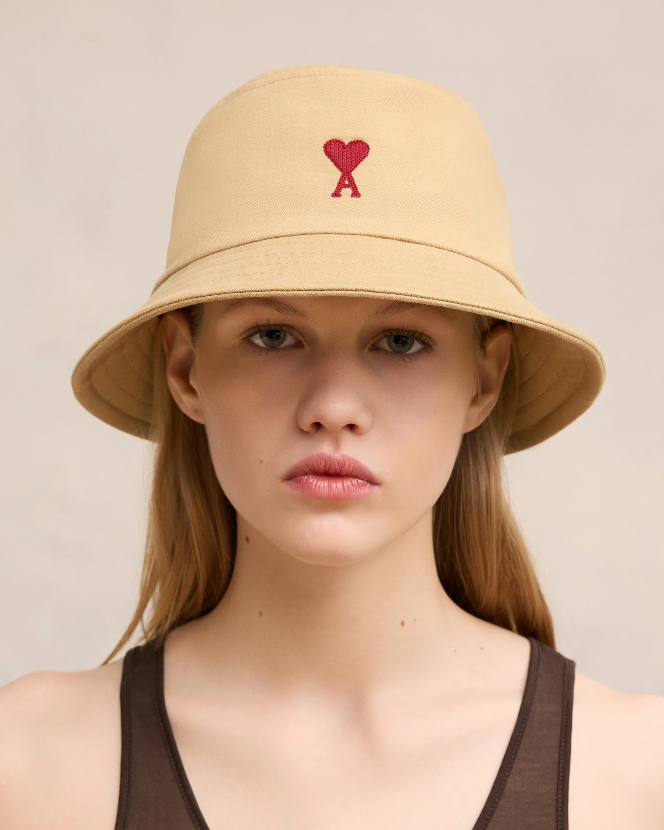 Red Ami de Coeur Embroidery Bucket Hat