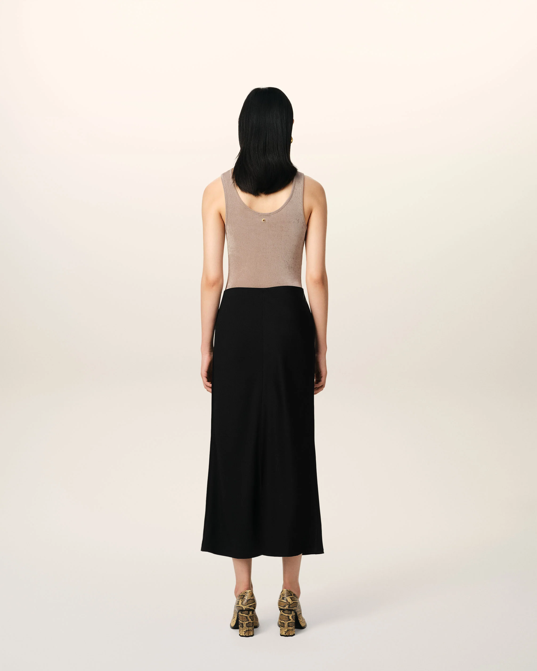 Black Straight Midi Skirt