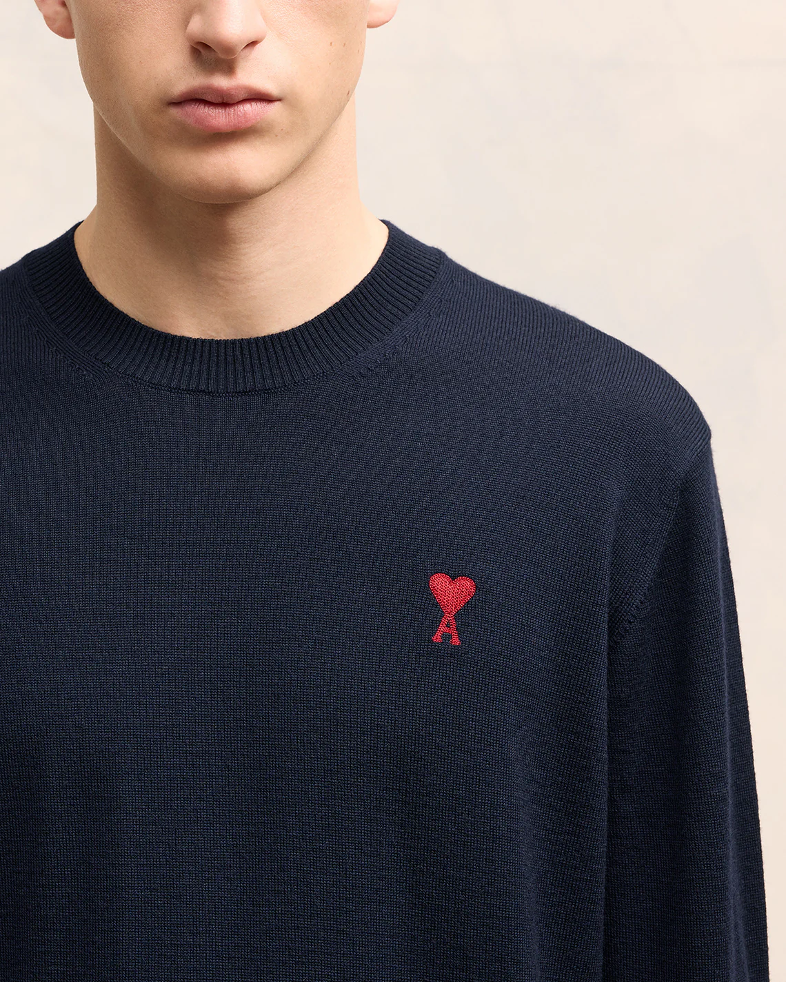 Ami de Coeur Embroidery Crew Neck Sweater