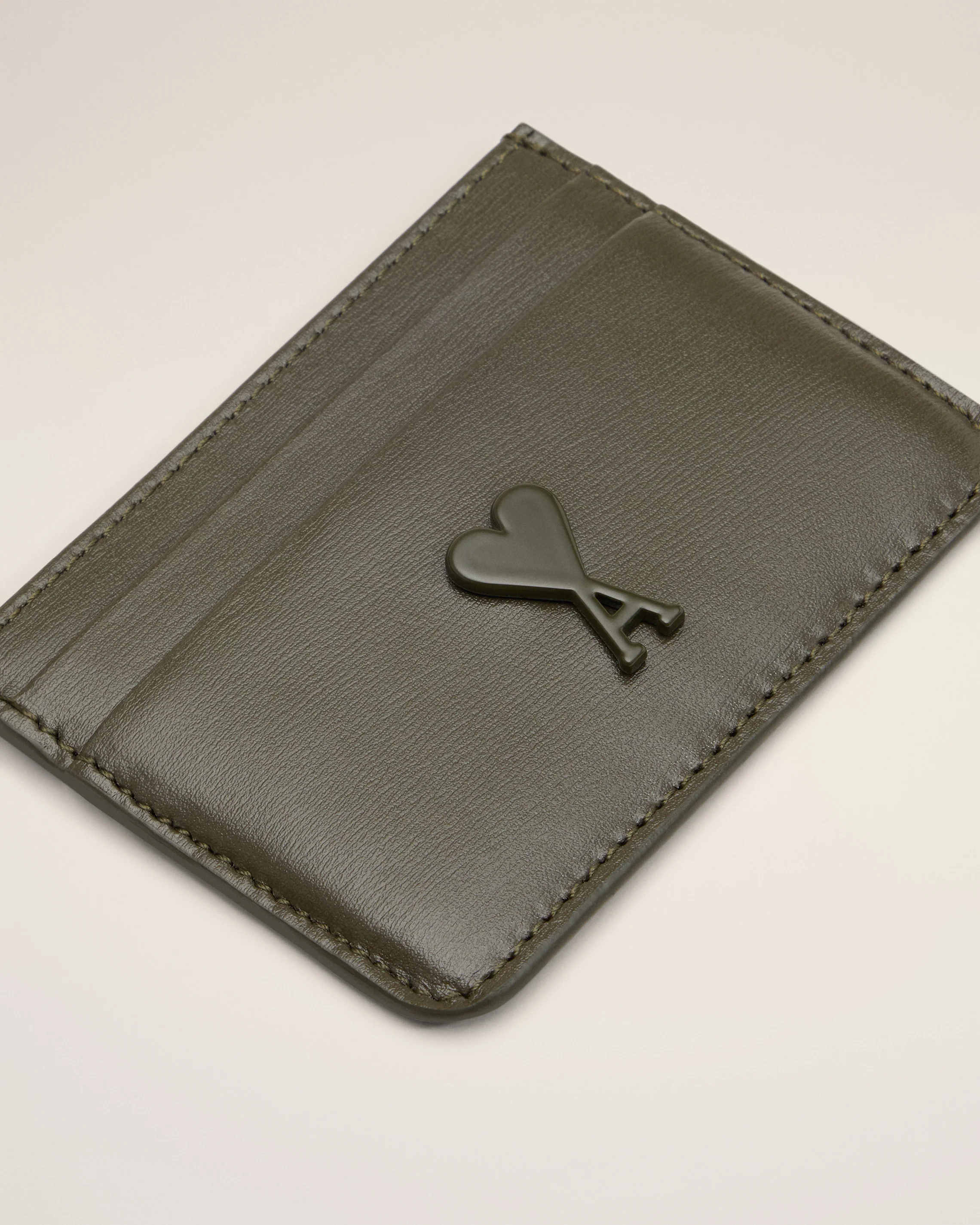 Green Leather Ami de Coeur Card Holder