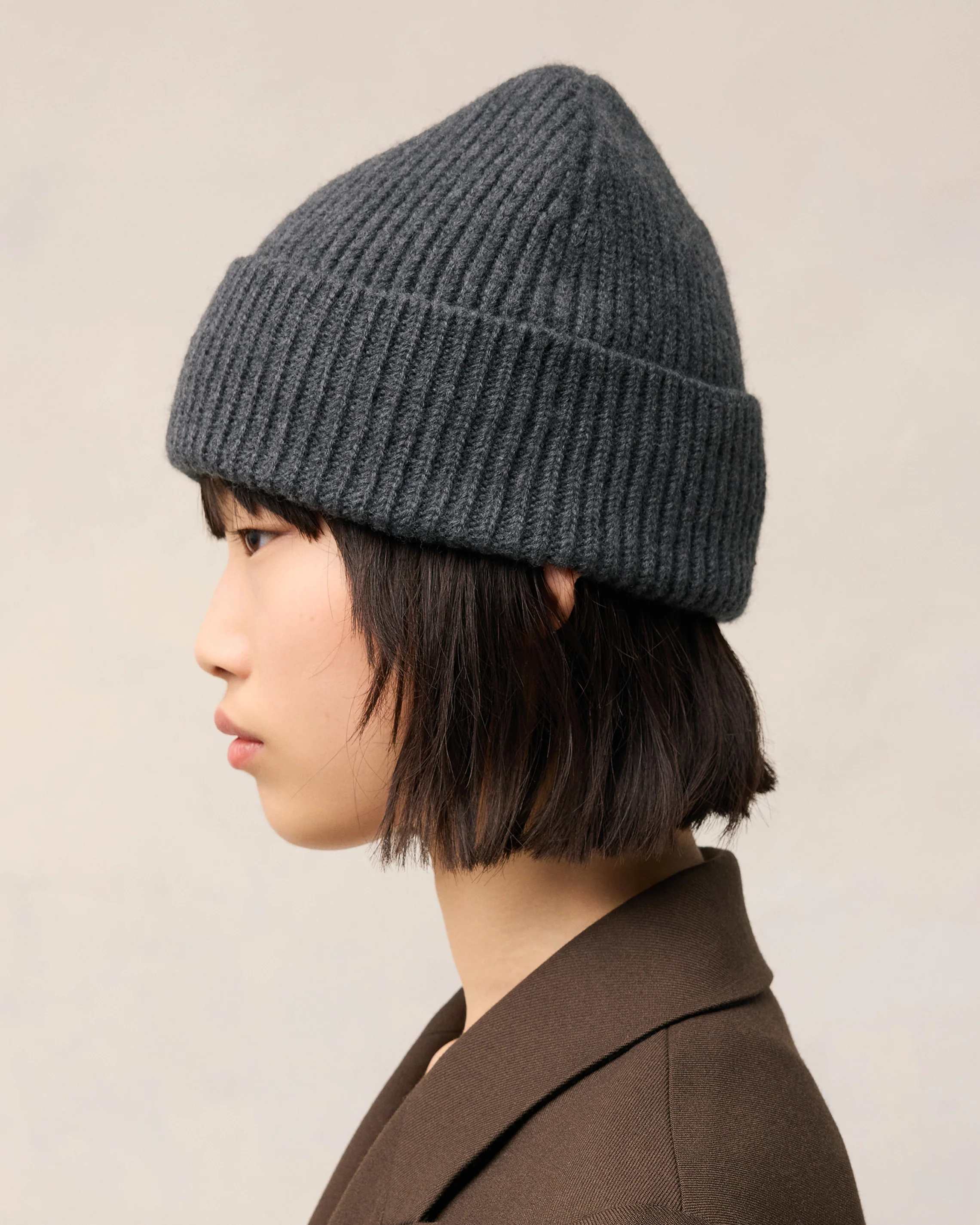 Grey Wool Ami de Coeur Beanie