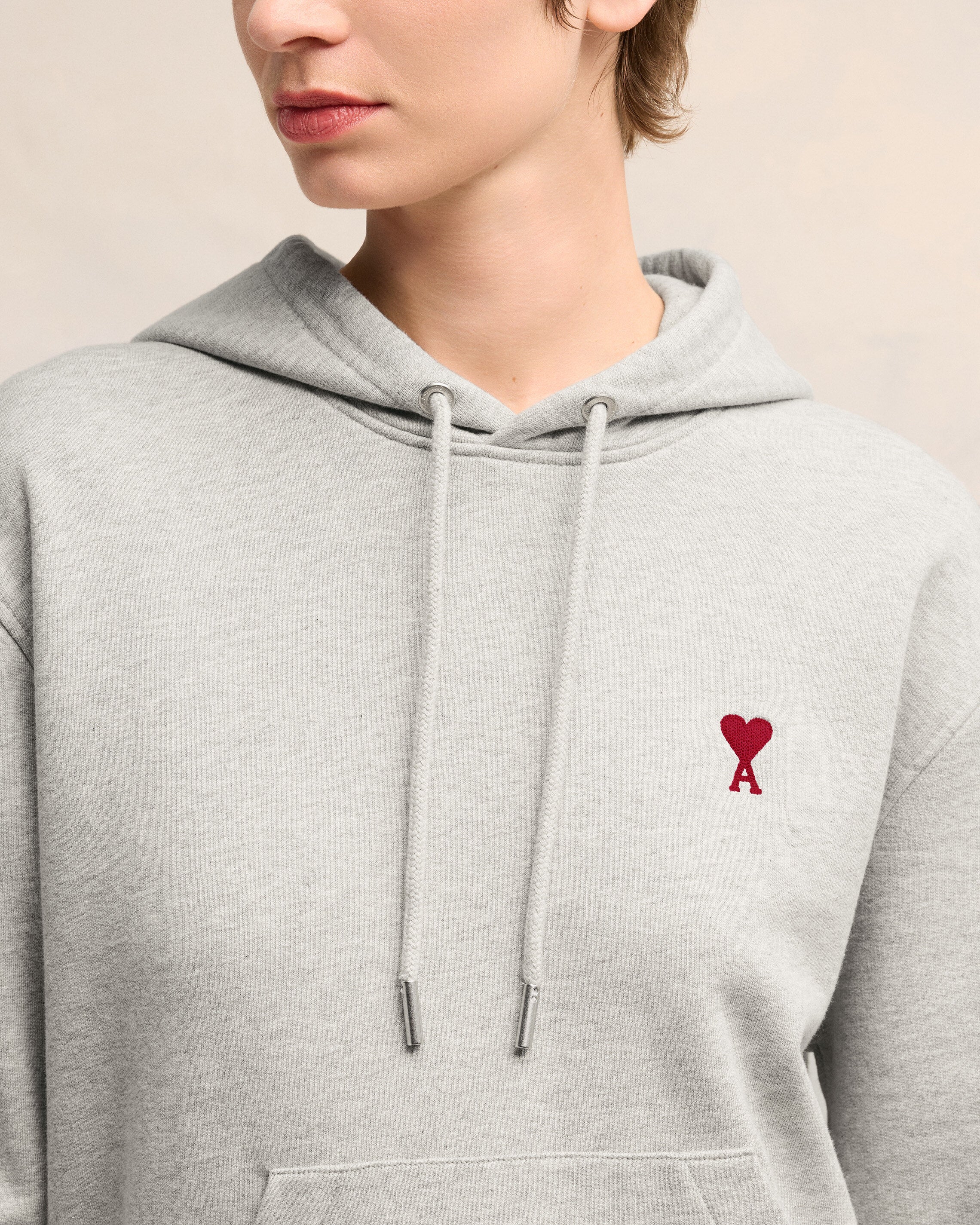 Grey Cotton Ami de Coeur Hoodie