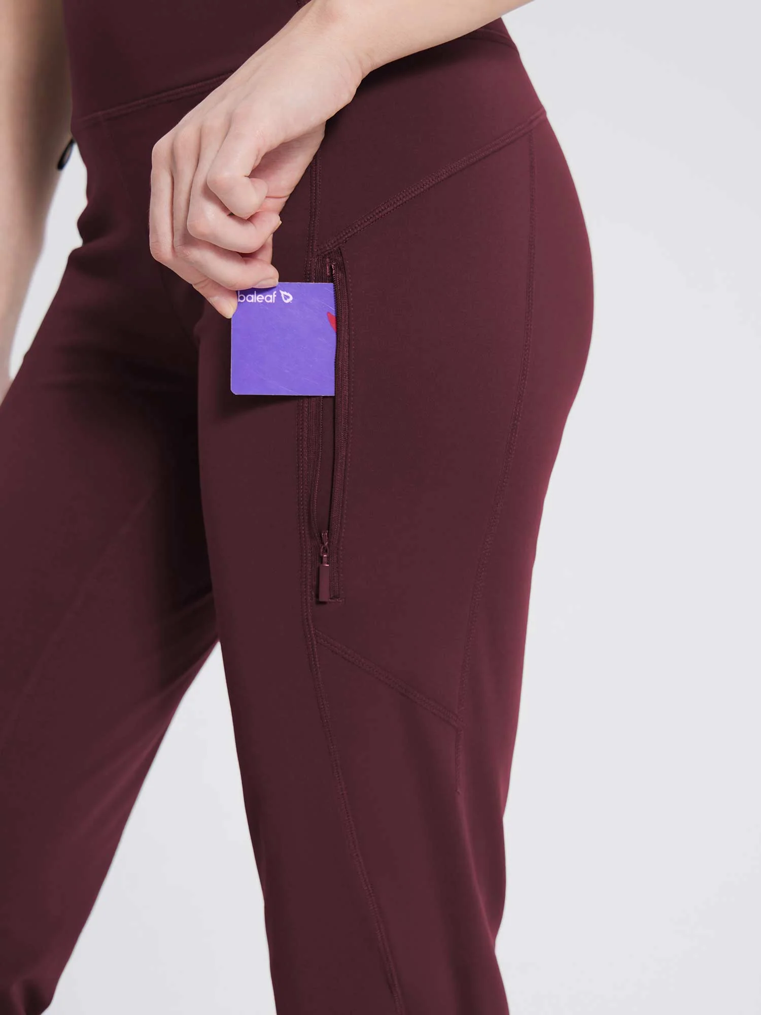 Laureate Fleece-Lined Zip Pocket Compression Flare Pants