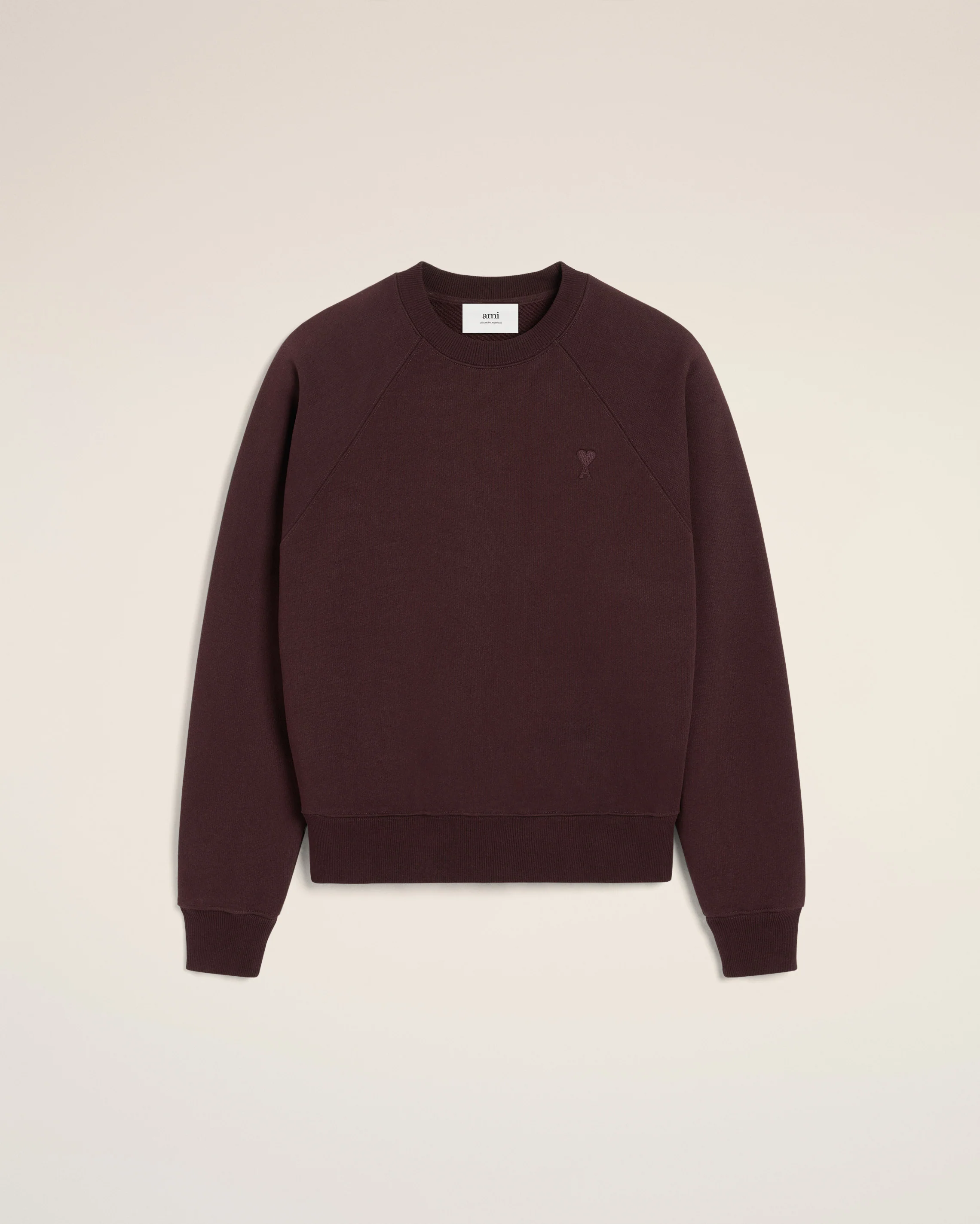 Burgundy Cotton Tonal Ami de Coeur Sweatshirt