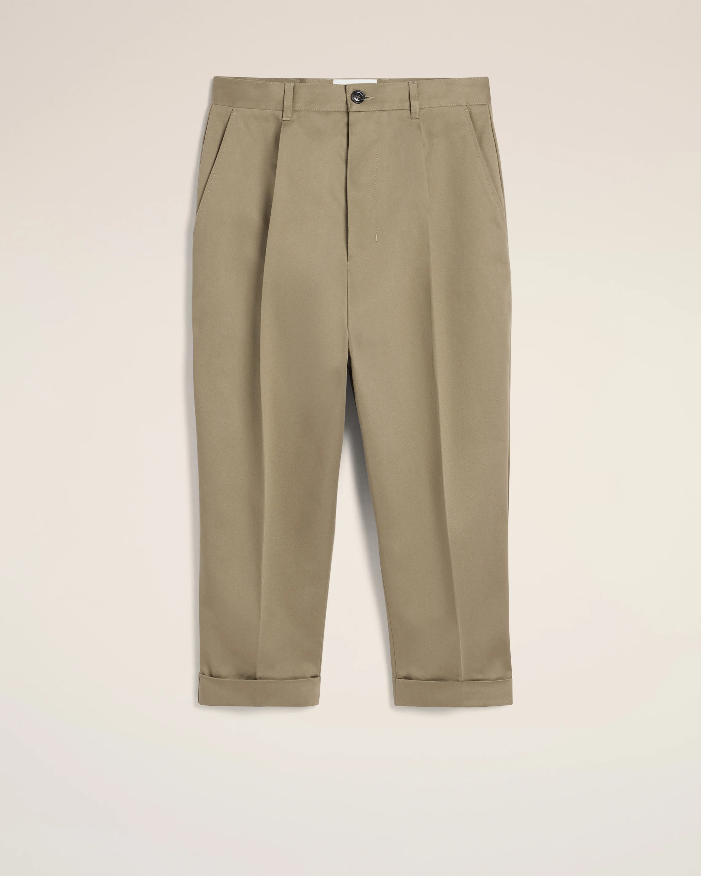 Green Cotton Carrot Oversized Trousers