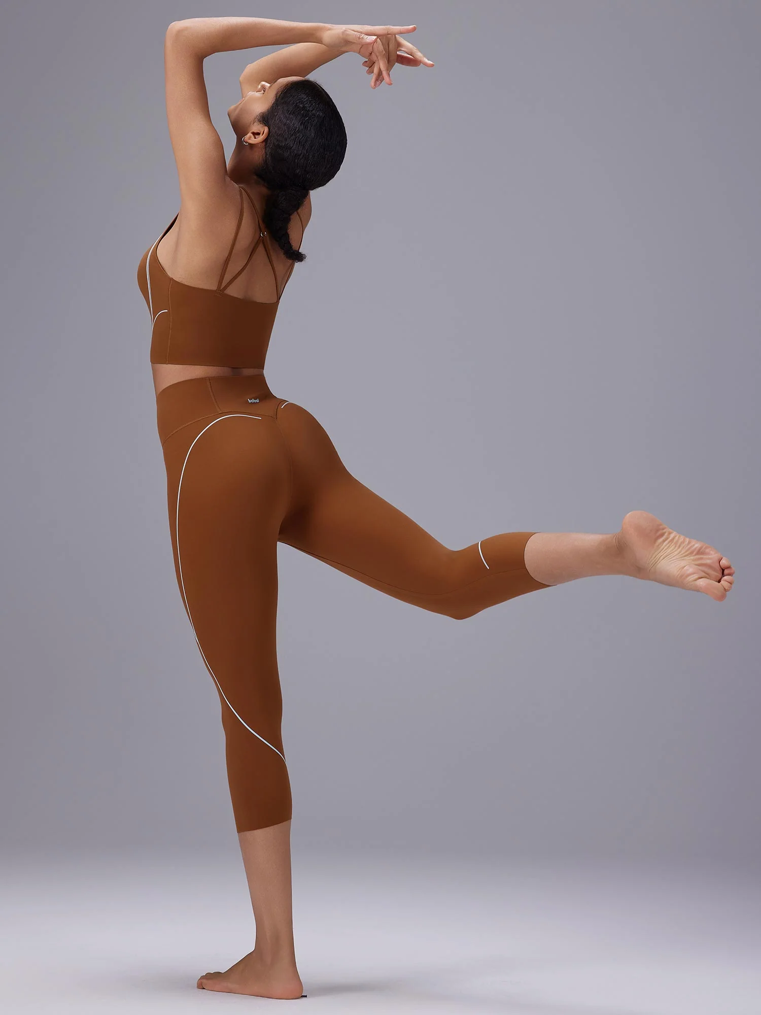 Freeleaf 19 High Rise Stripe Print Capris