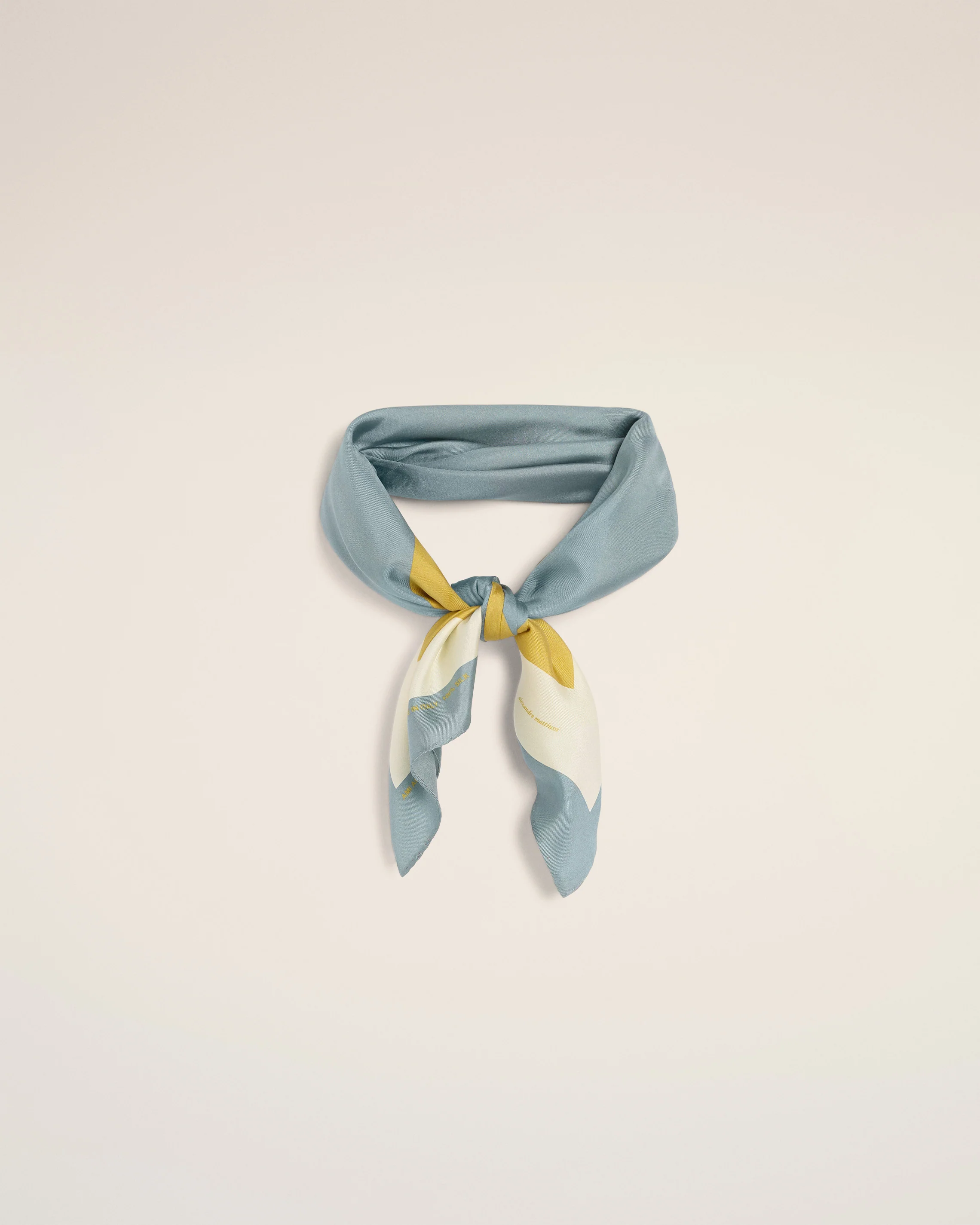 Tricolor Blue Silk Bandana