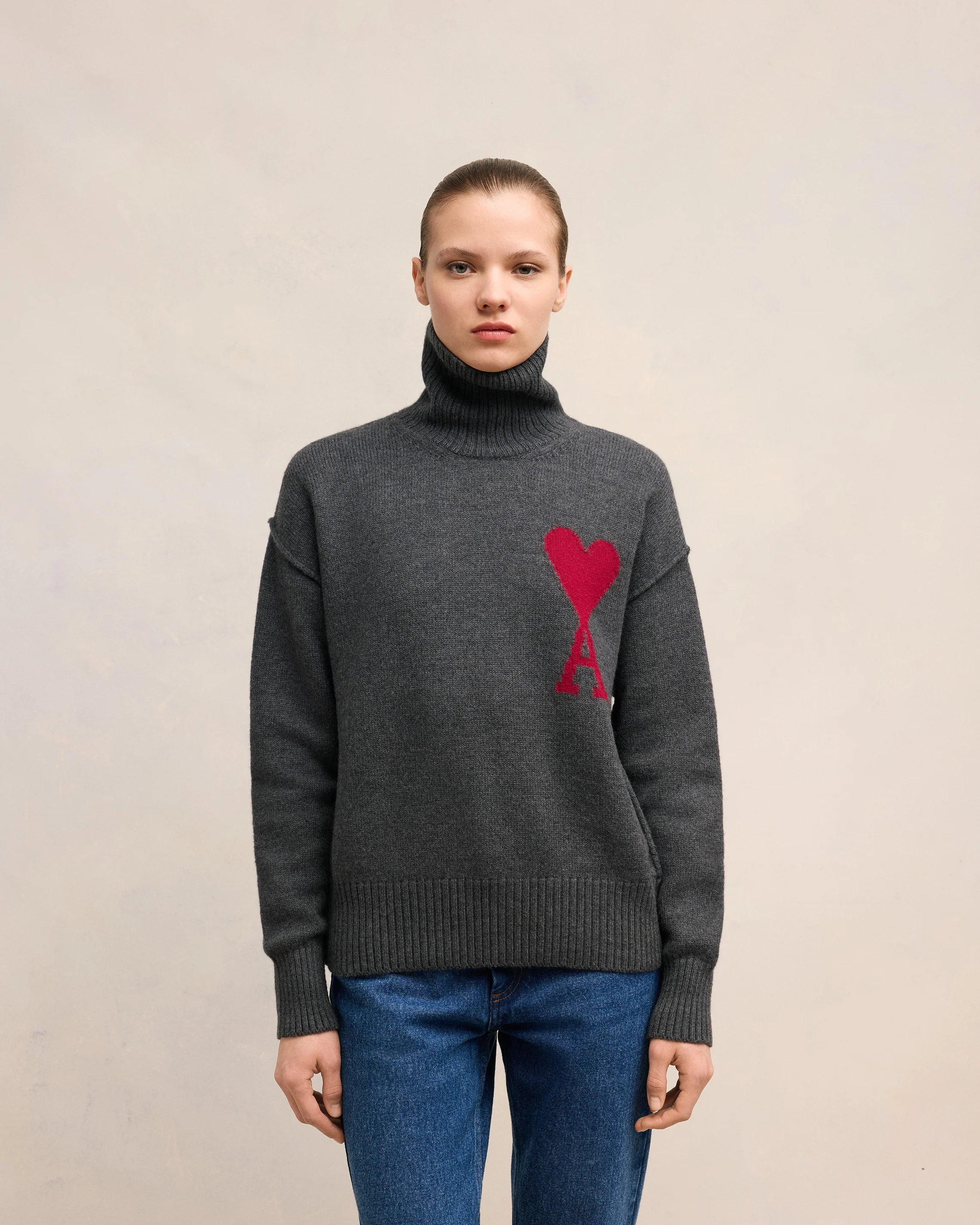 Grey Wool Ami de Coeur Sweater