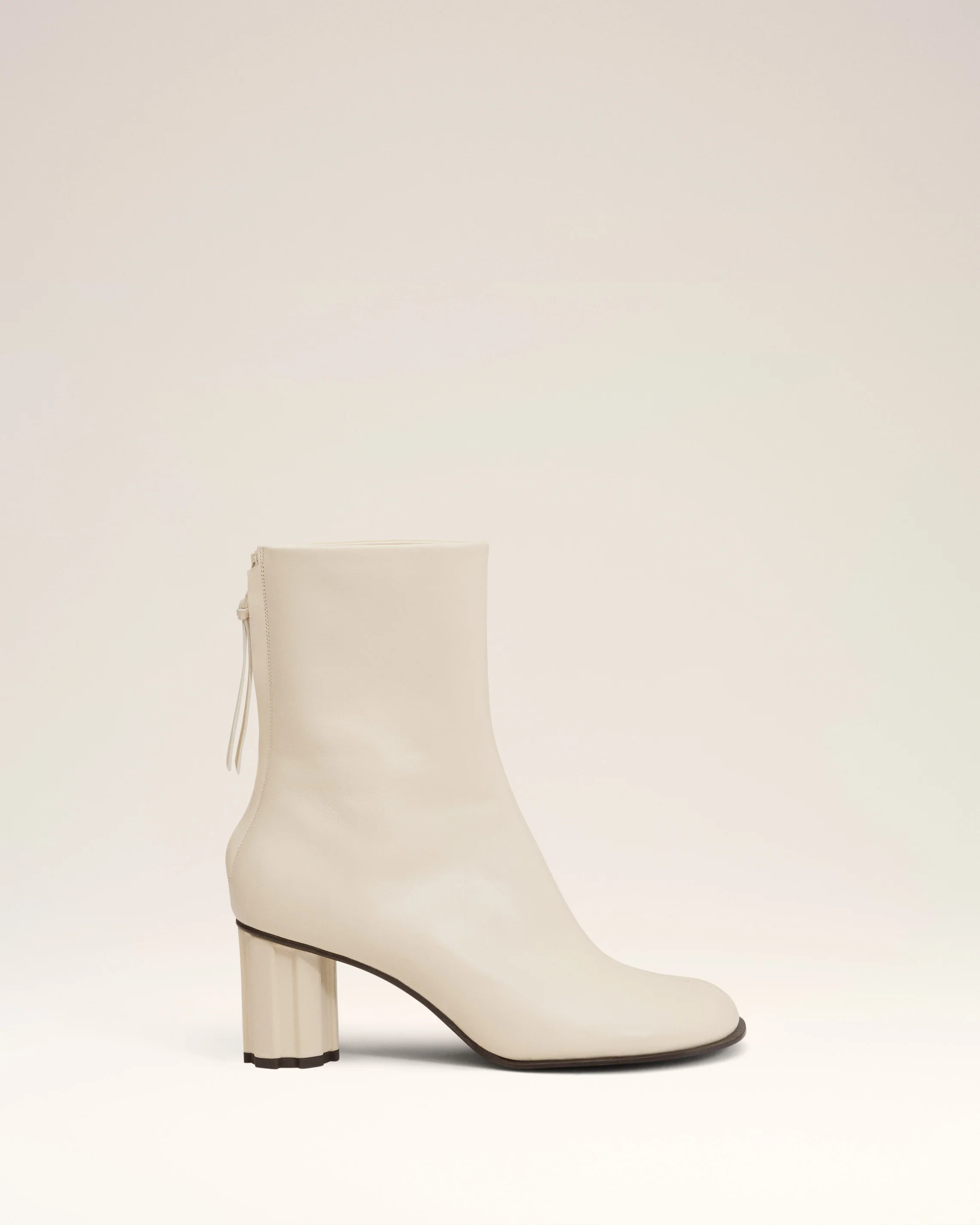 Beige Leather Piano Boots