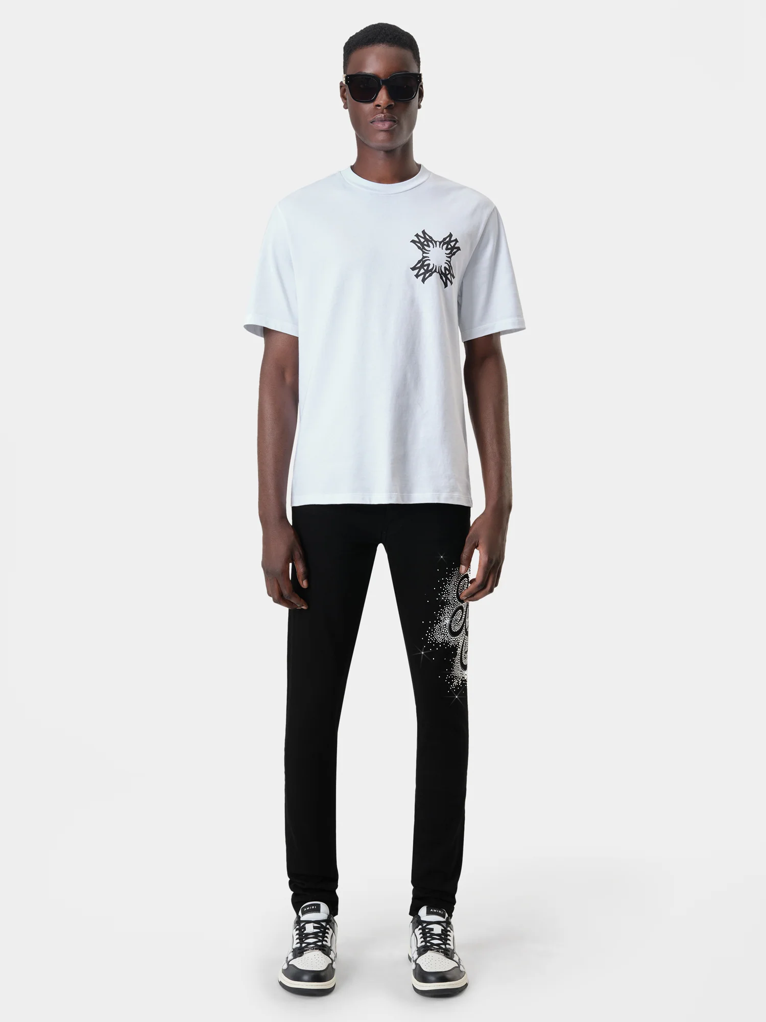 MA SWIRL CRYSTAL SKINNY JEAN - Black