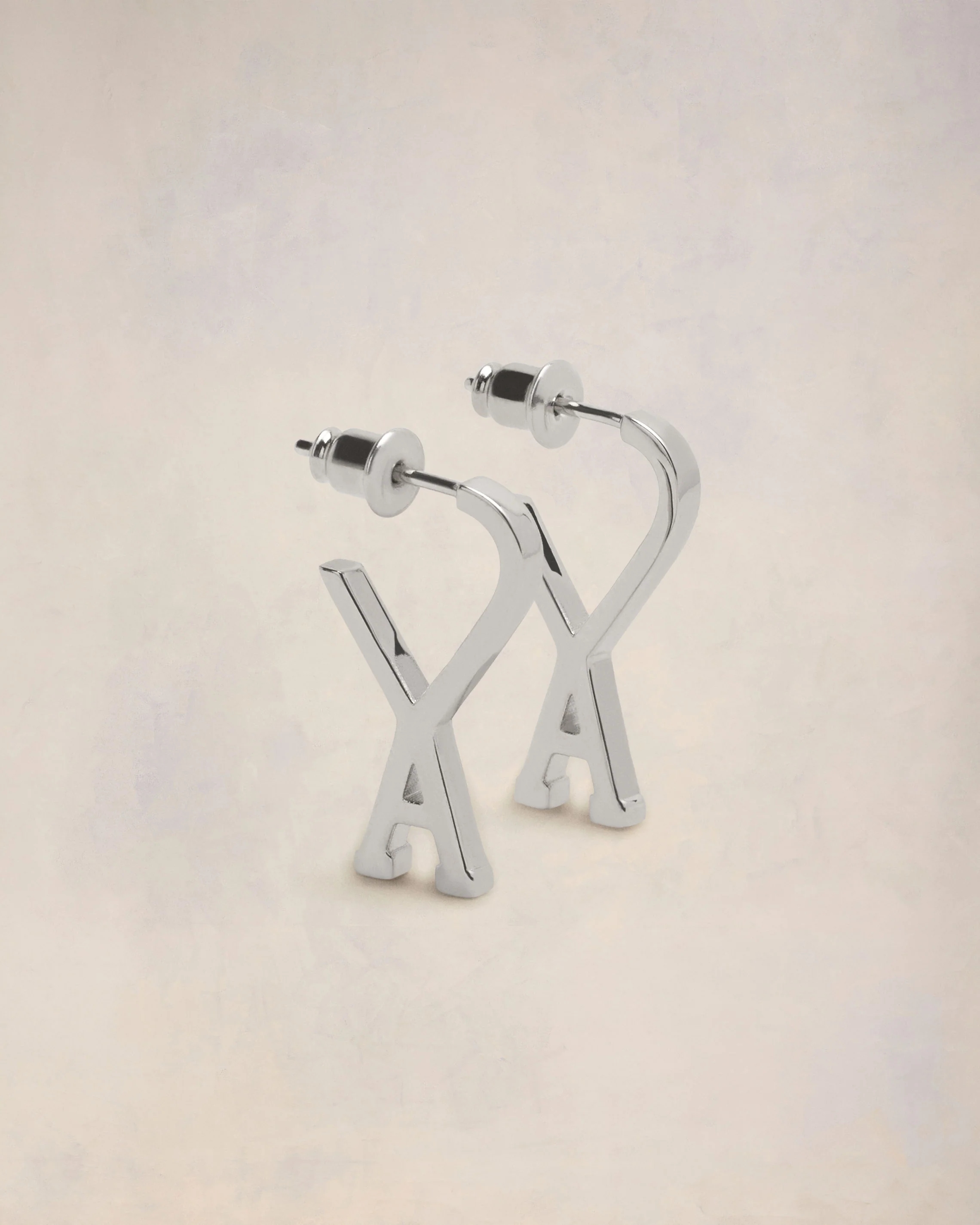 Silver Brass Small Ami de Coeur Hoop