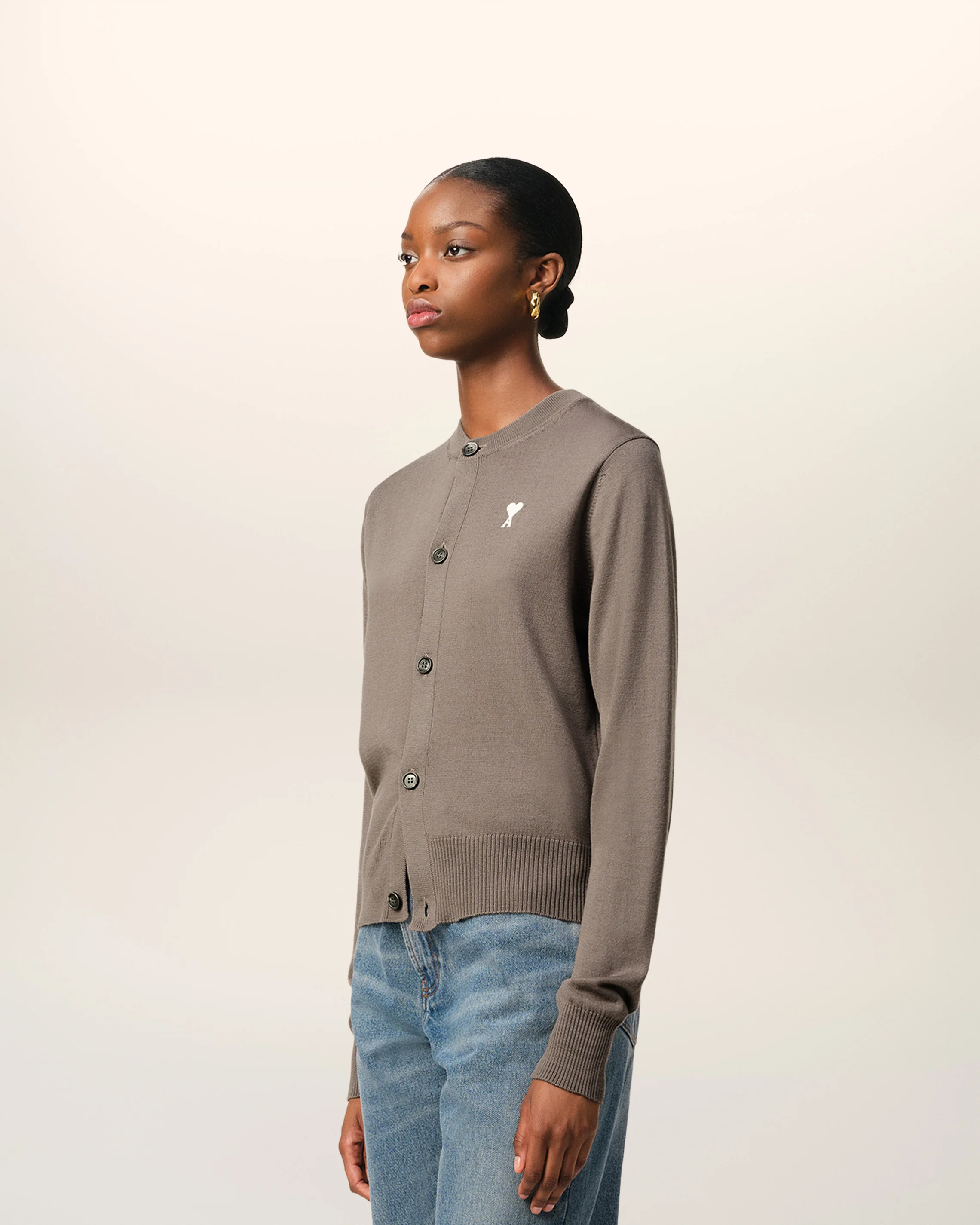 Beige Wool Ami de Coeur Cardigan