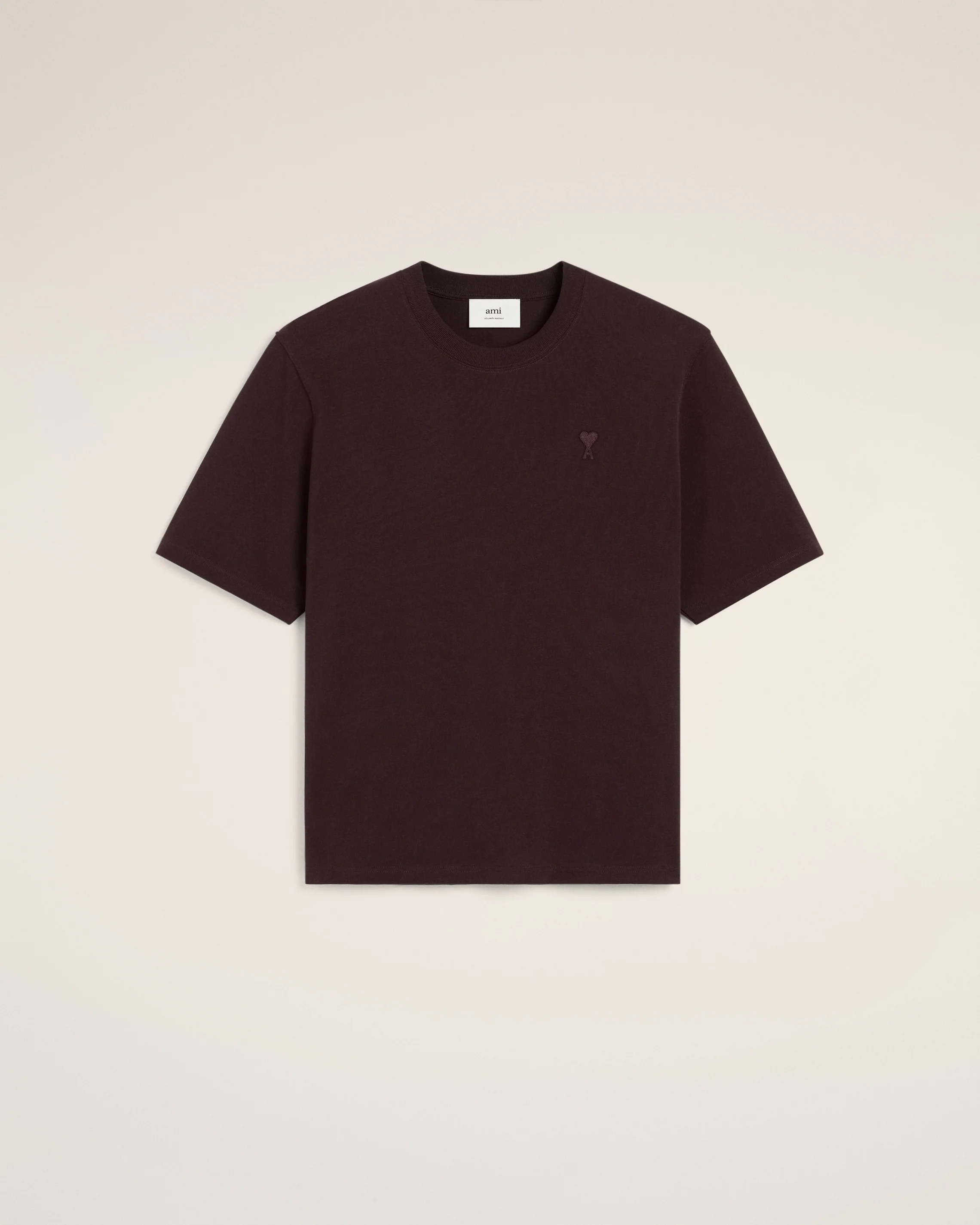 Burgundy Cotton Tonal Ami de Coeur T-Shirt