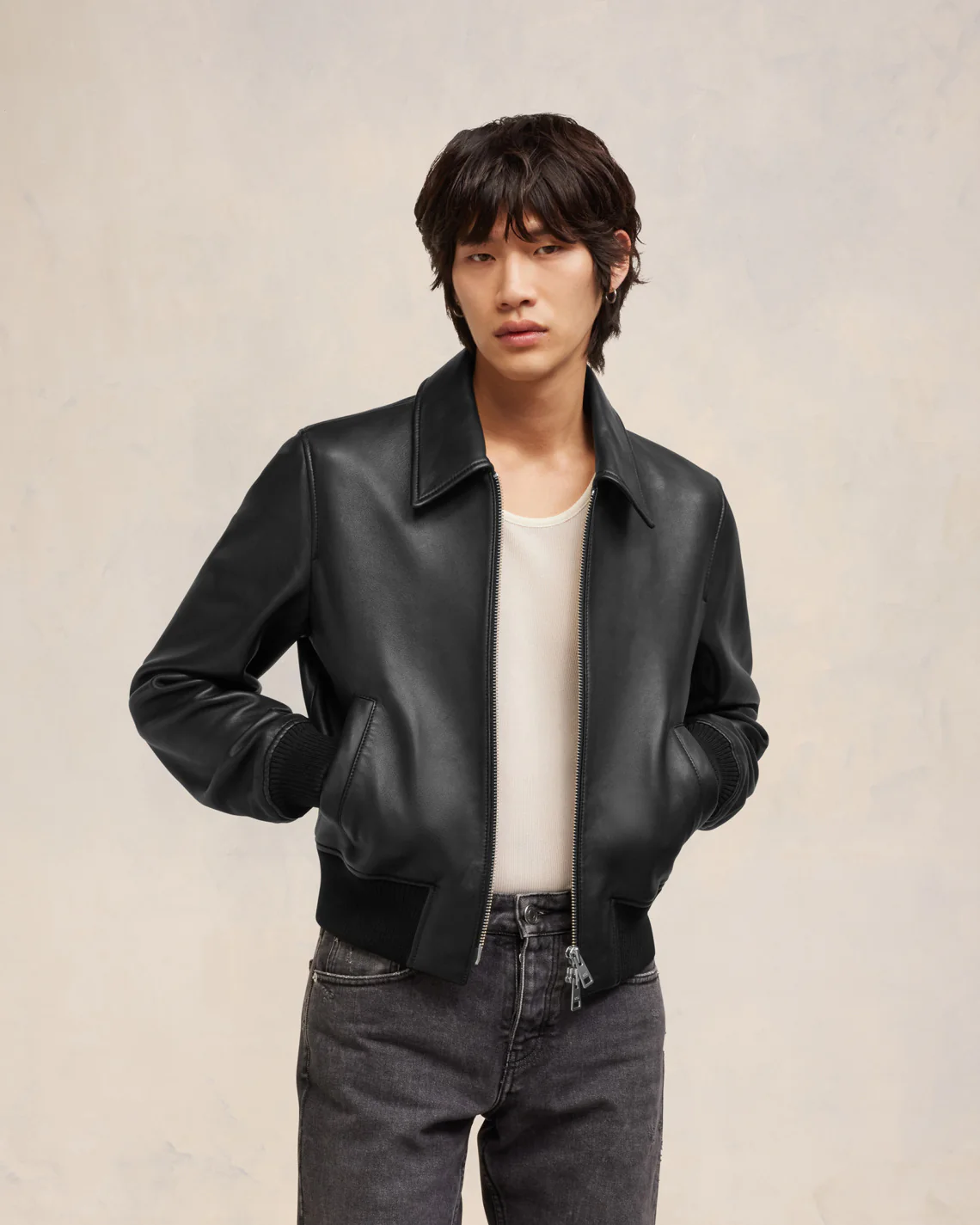 Zipped Leather Jacket