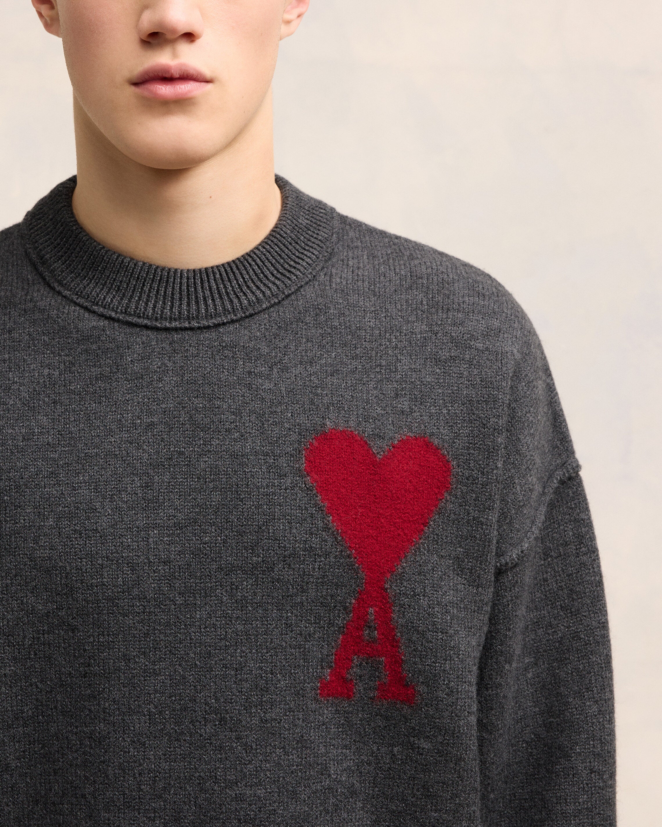 Grey Wool Ami de Coeur Sweater