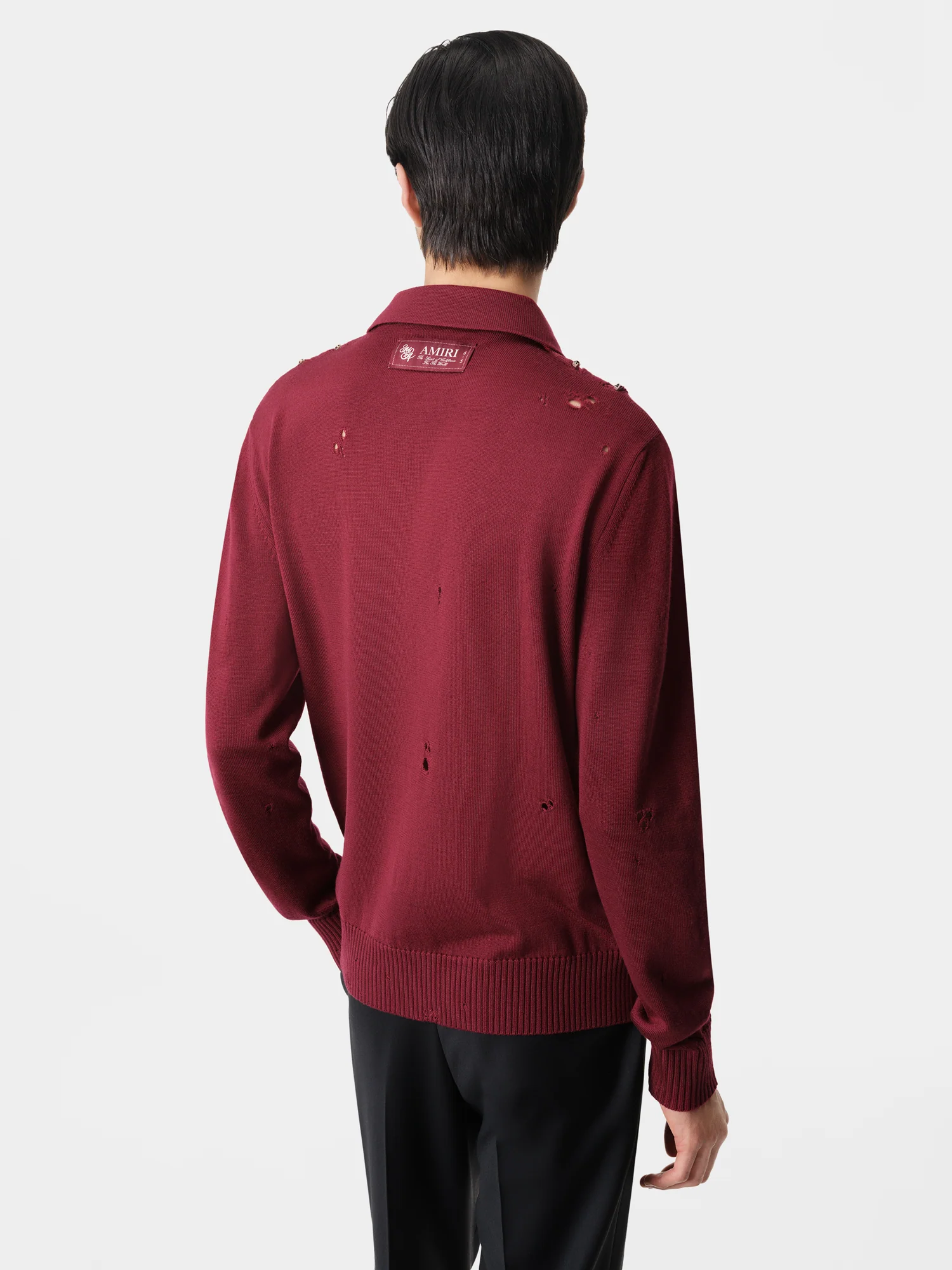 LAYERED LONG SLEEVE SHOTGUN POLO - Burgundy