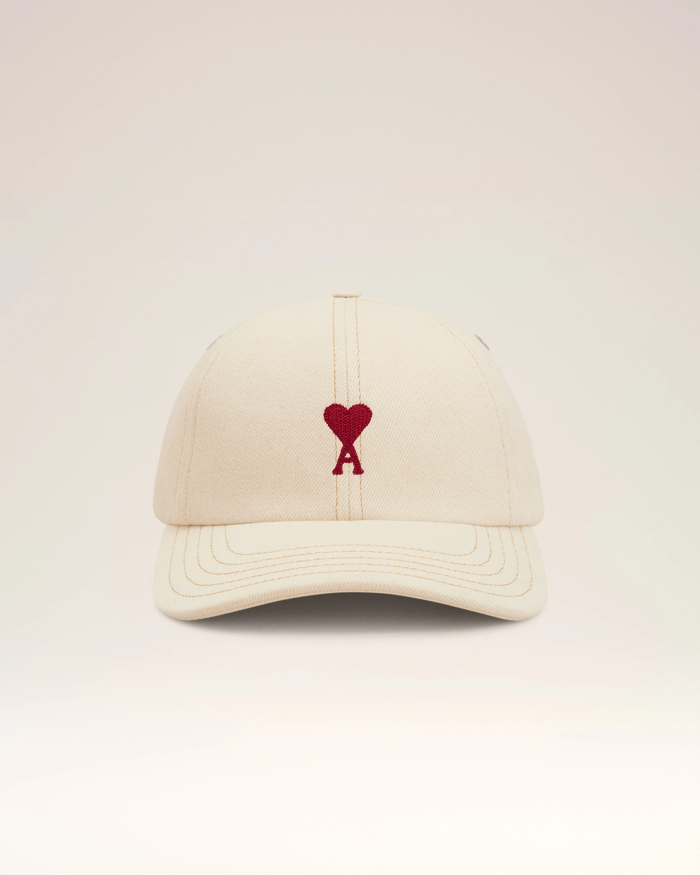 Beige Cotton Ami de Coeur Embroidery Cap