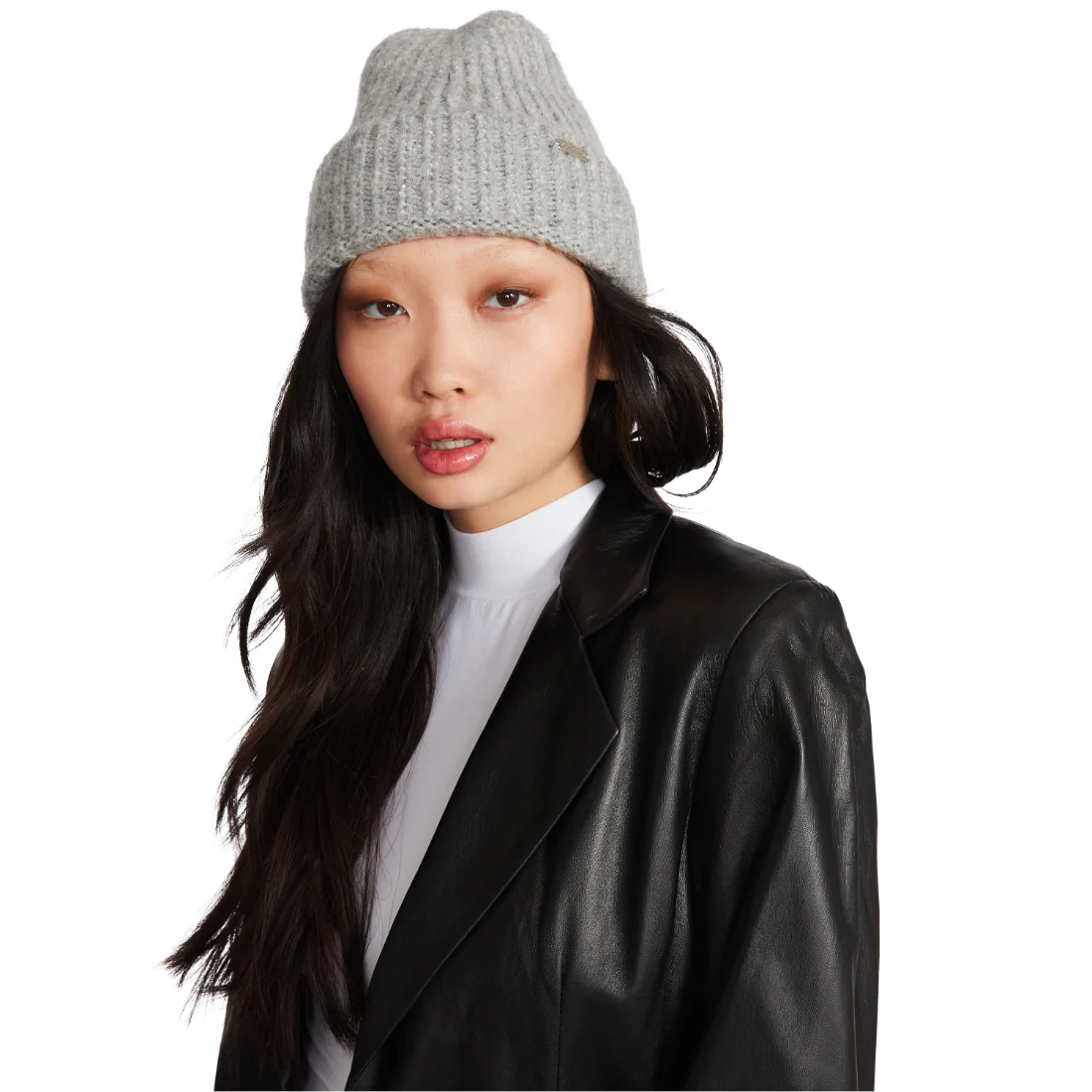 CRYSTAL WIDE CUFF BEANIE GREY