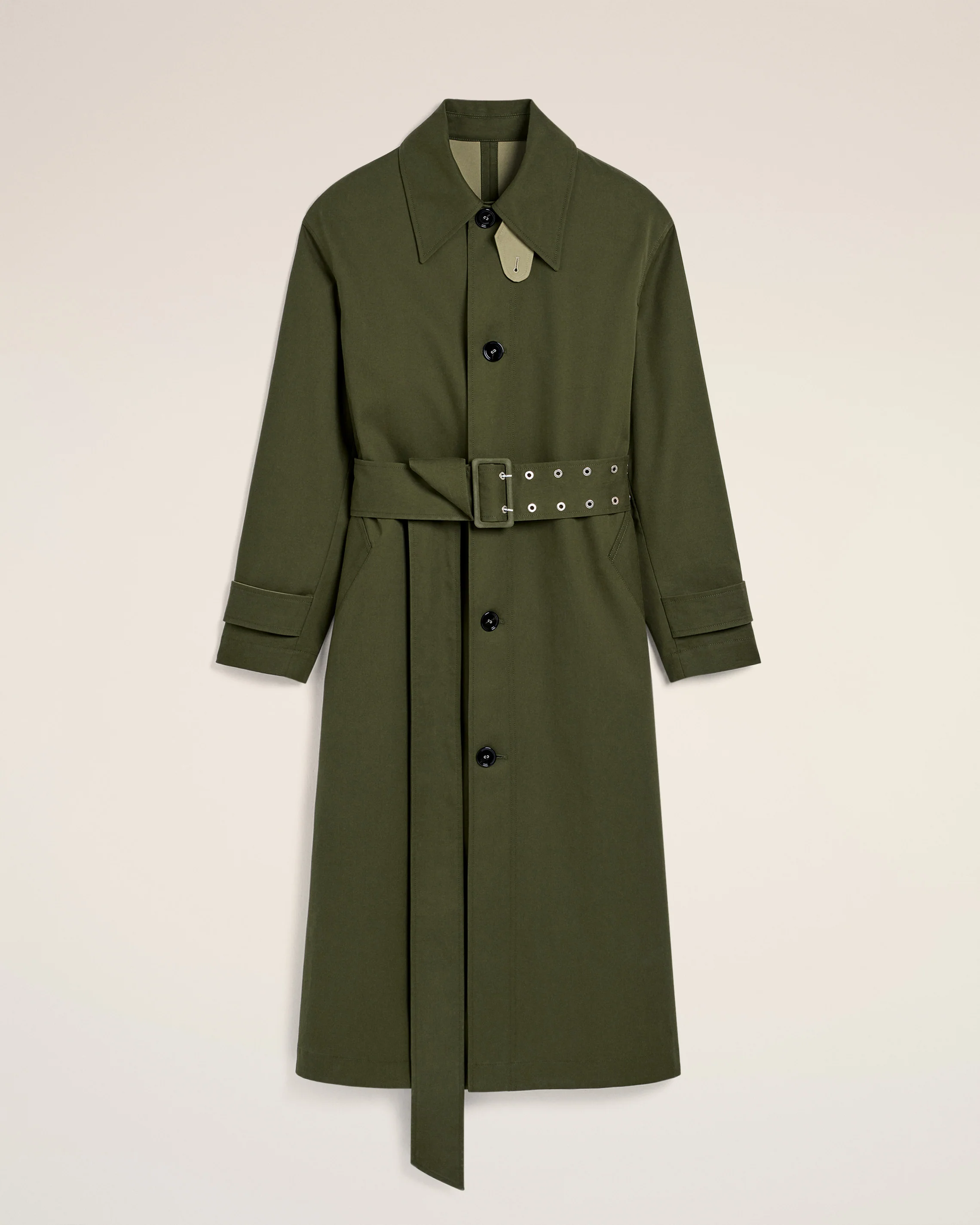 Green Cotton Belted Mac