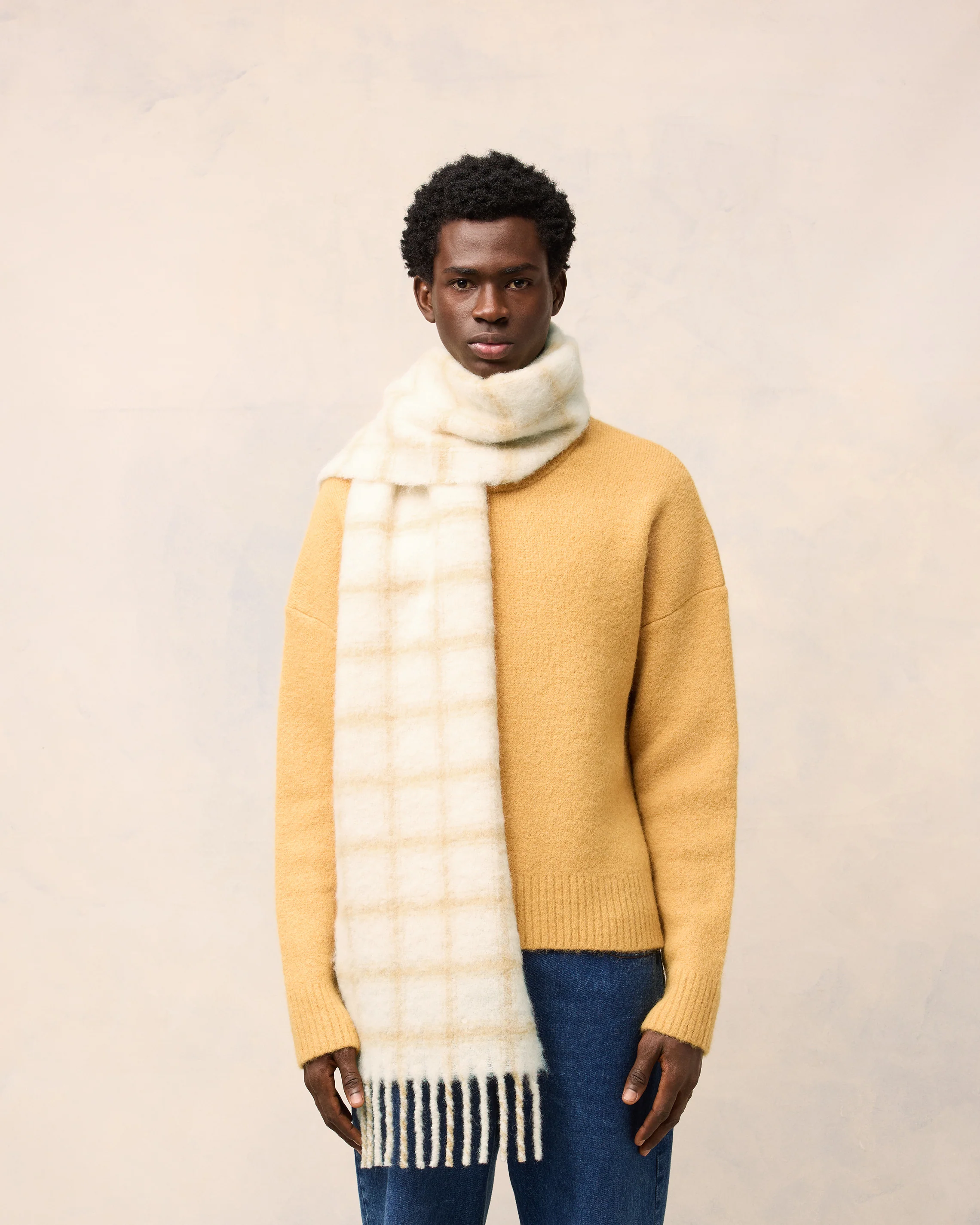 Checkered Ami Label Scarf