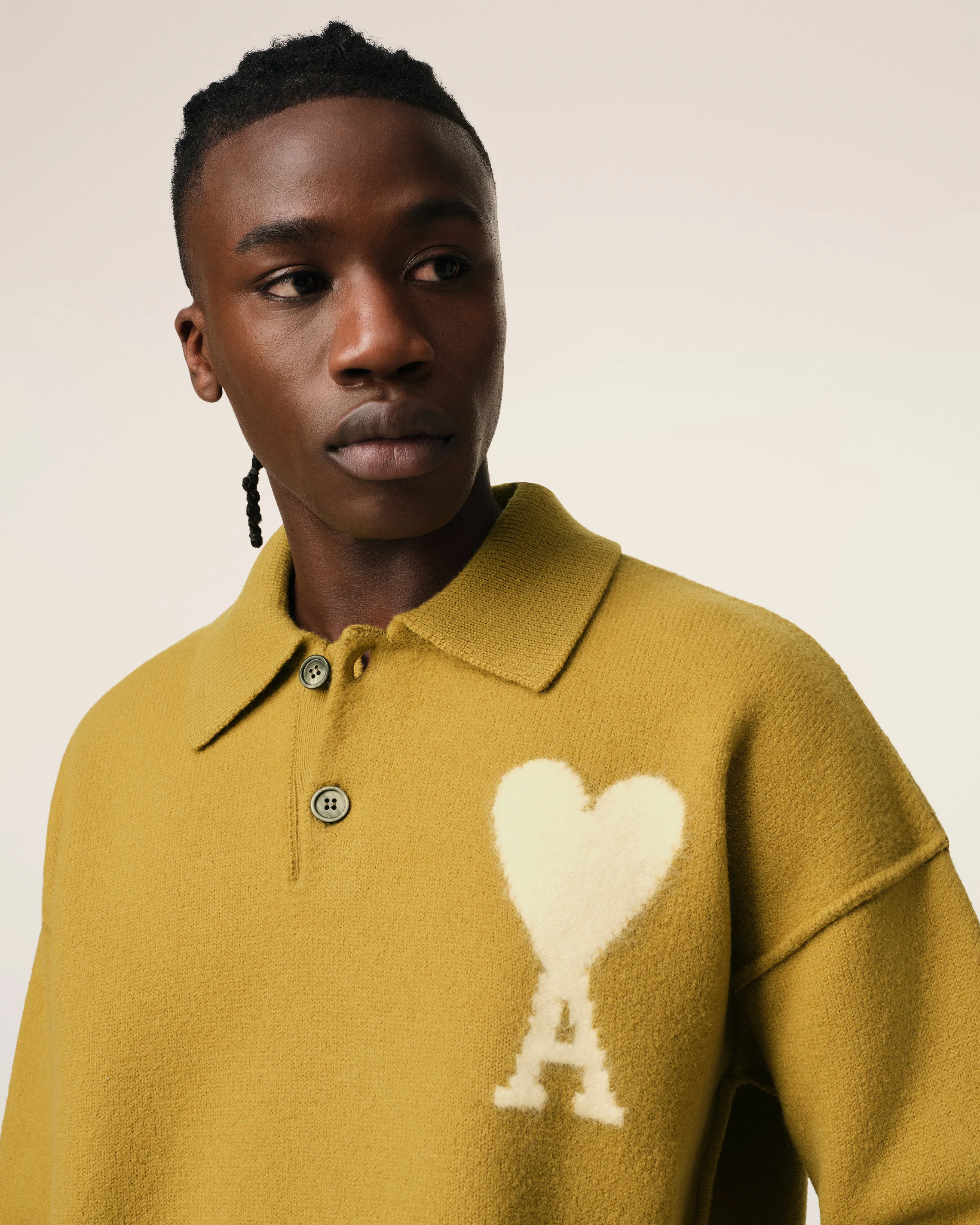 Mustard Wool Ami de Coeur Polo