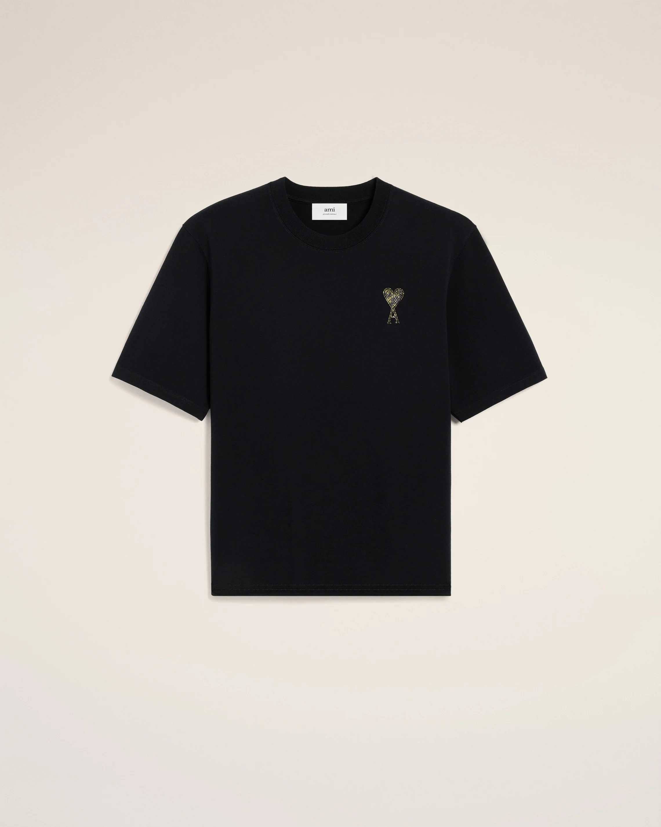 Black Cotton Ami de Coeur T-shirt