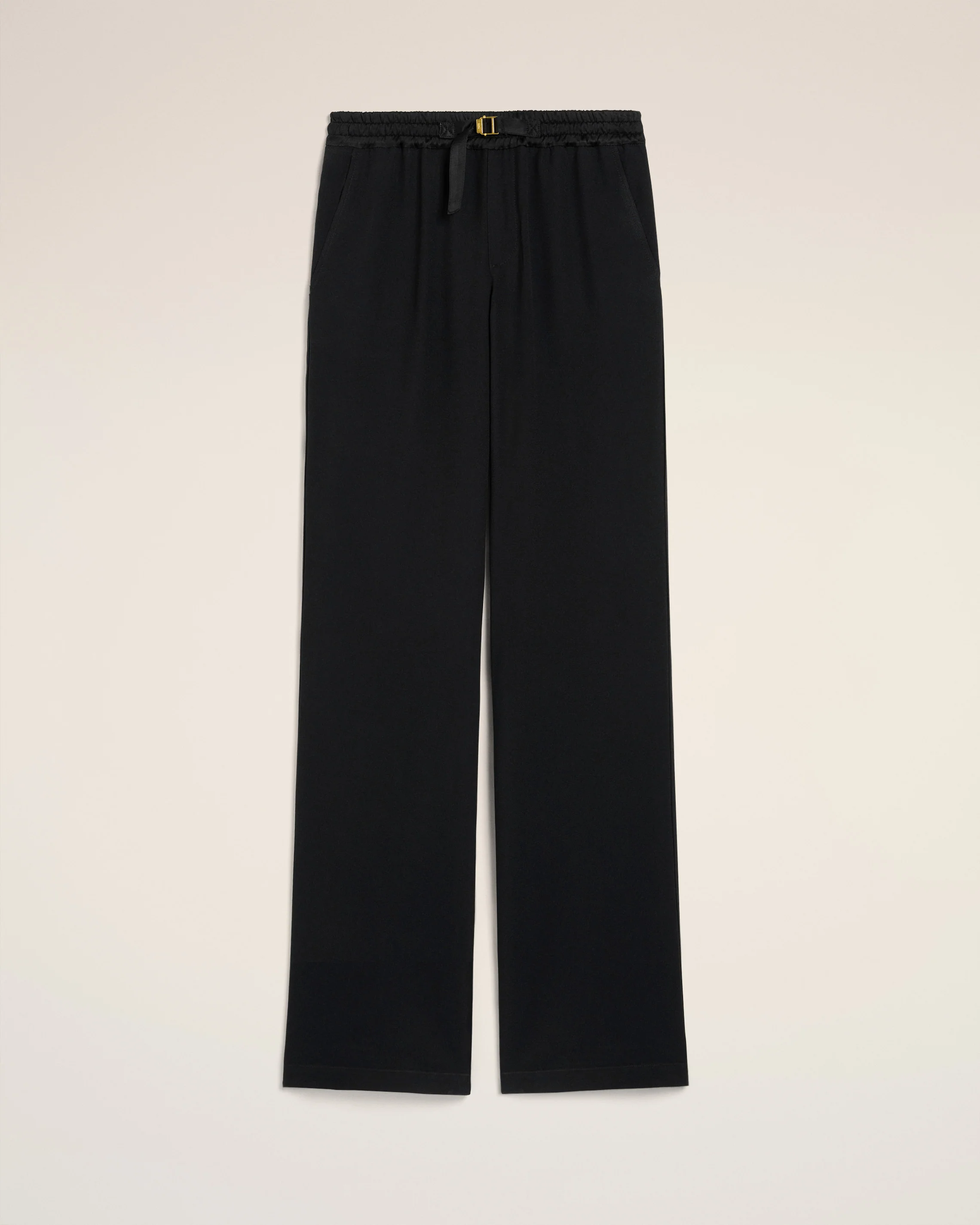 Black Flare Fit Elasticated Trousers