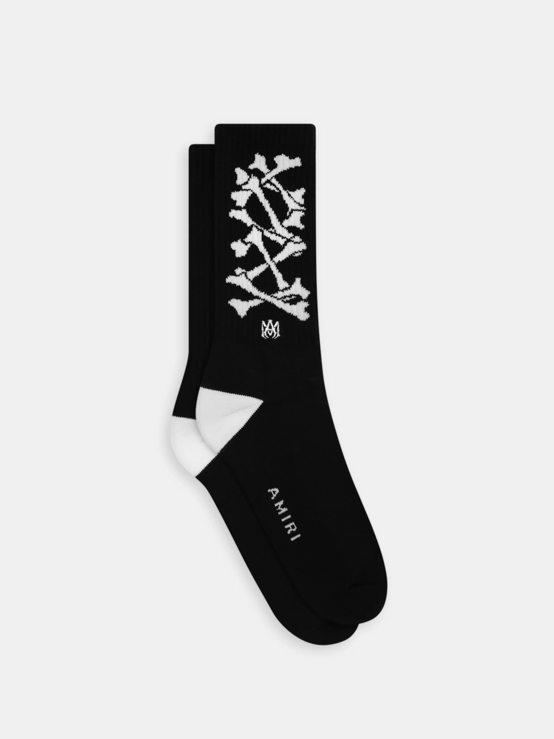 BONES STACKED SOCKS - Black White