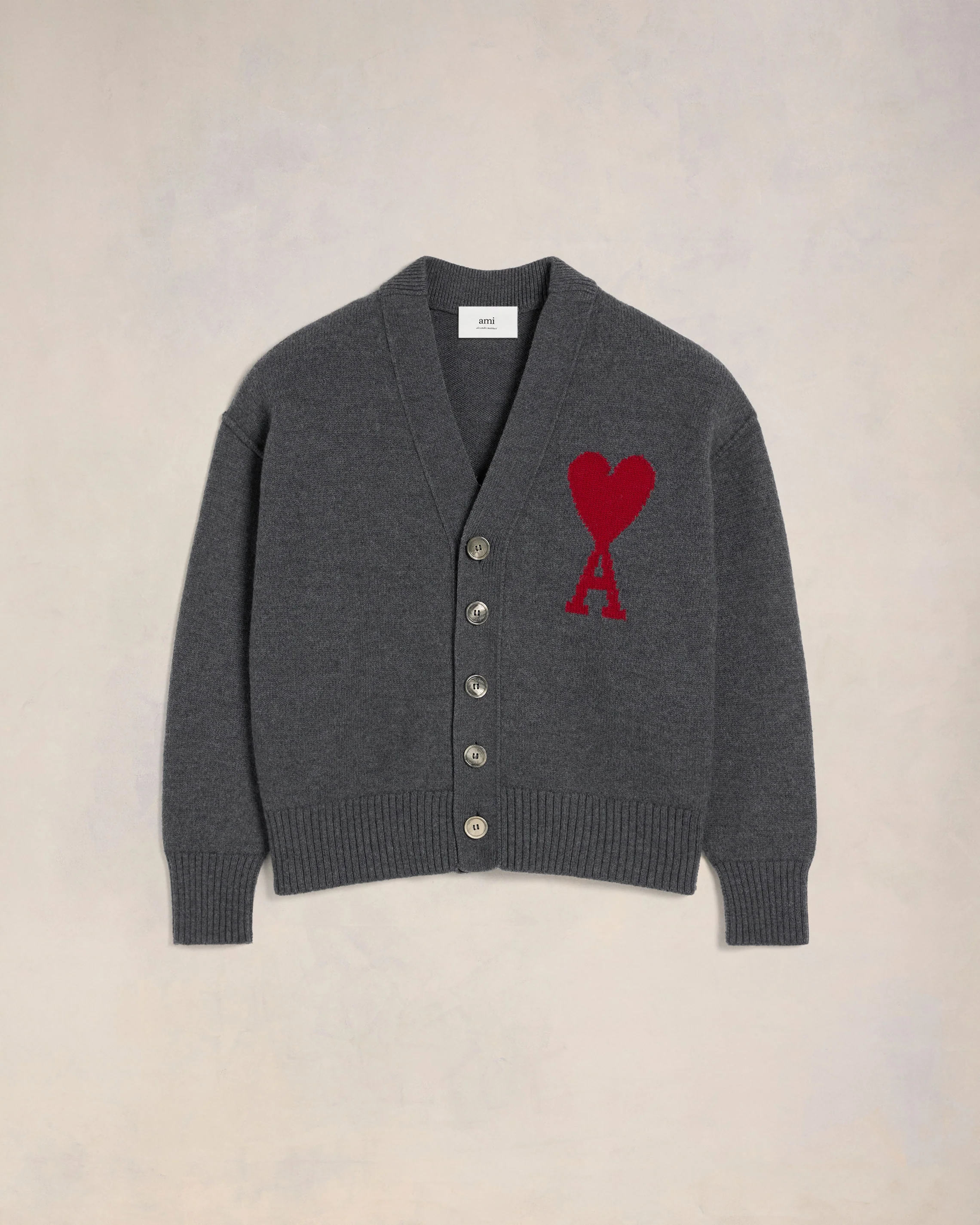 Grey Wool Ami de Coeur Cardigan