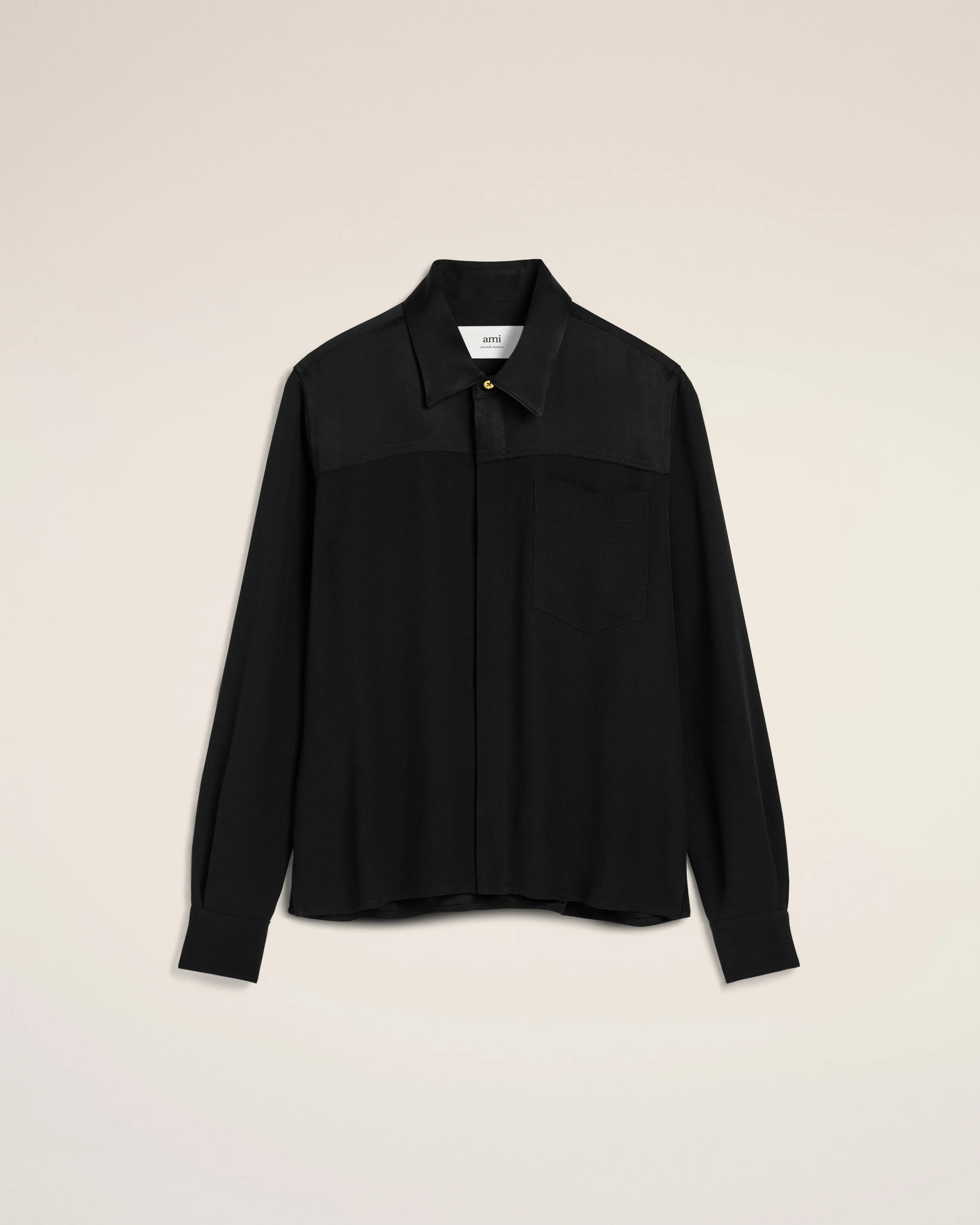 Black Contrasted Top Long Sleeve Shirt