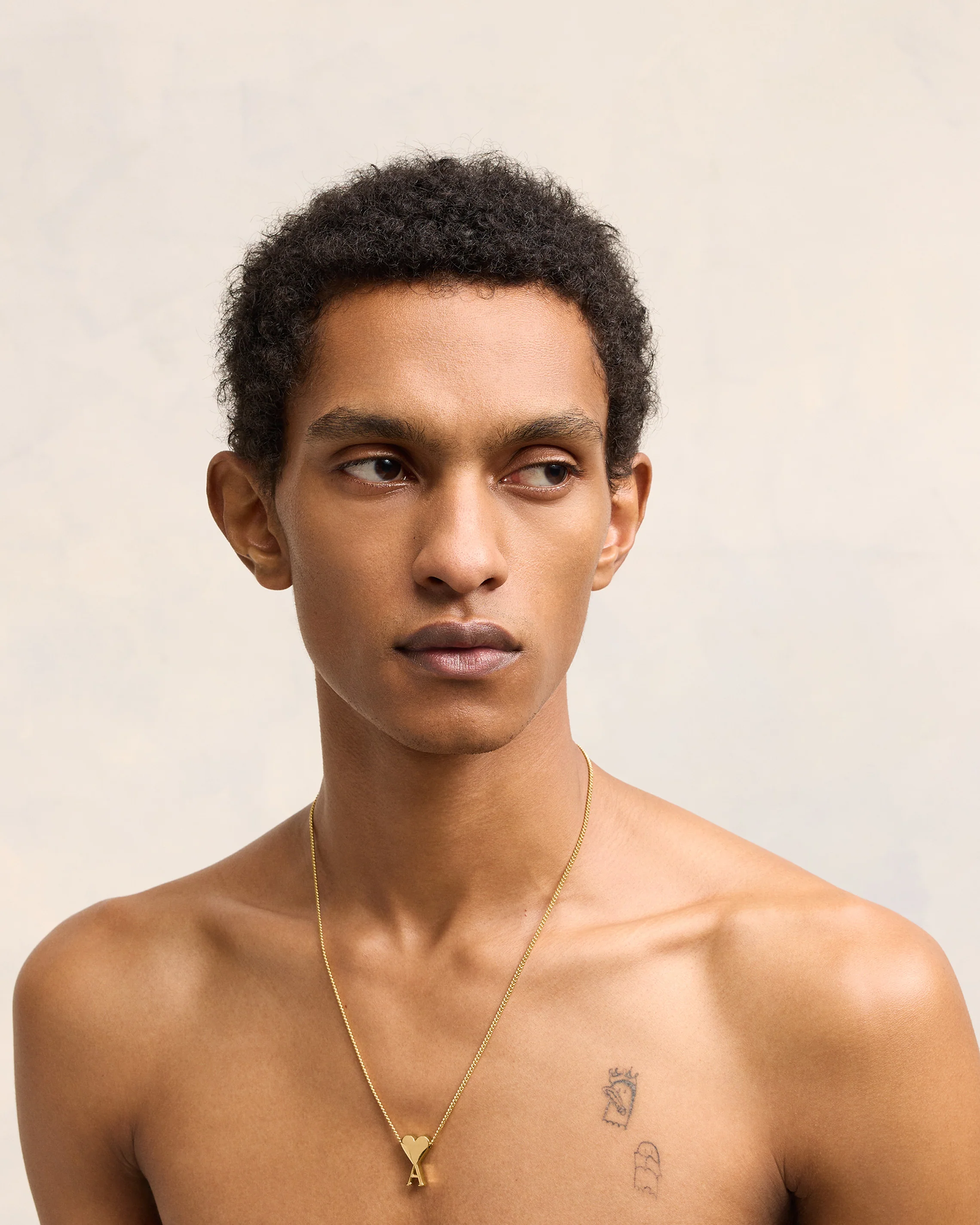 Gold Brass Ami de Coeur Pendant Necklace