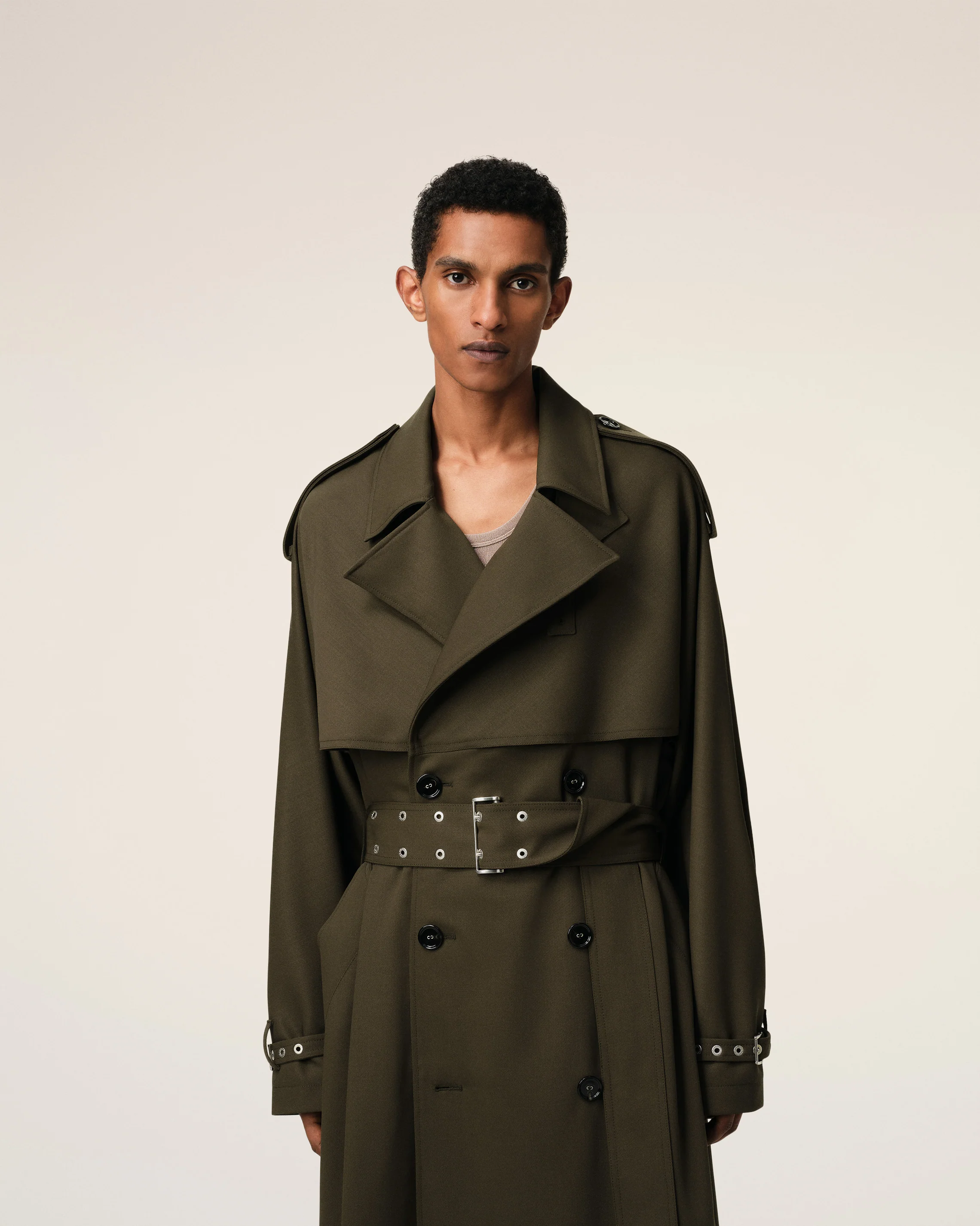 Green Wool Trench Coat