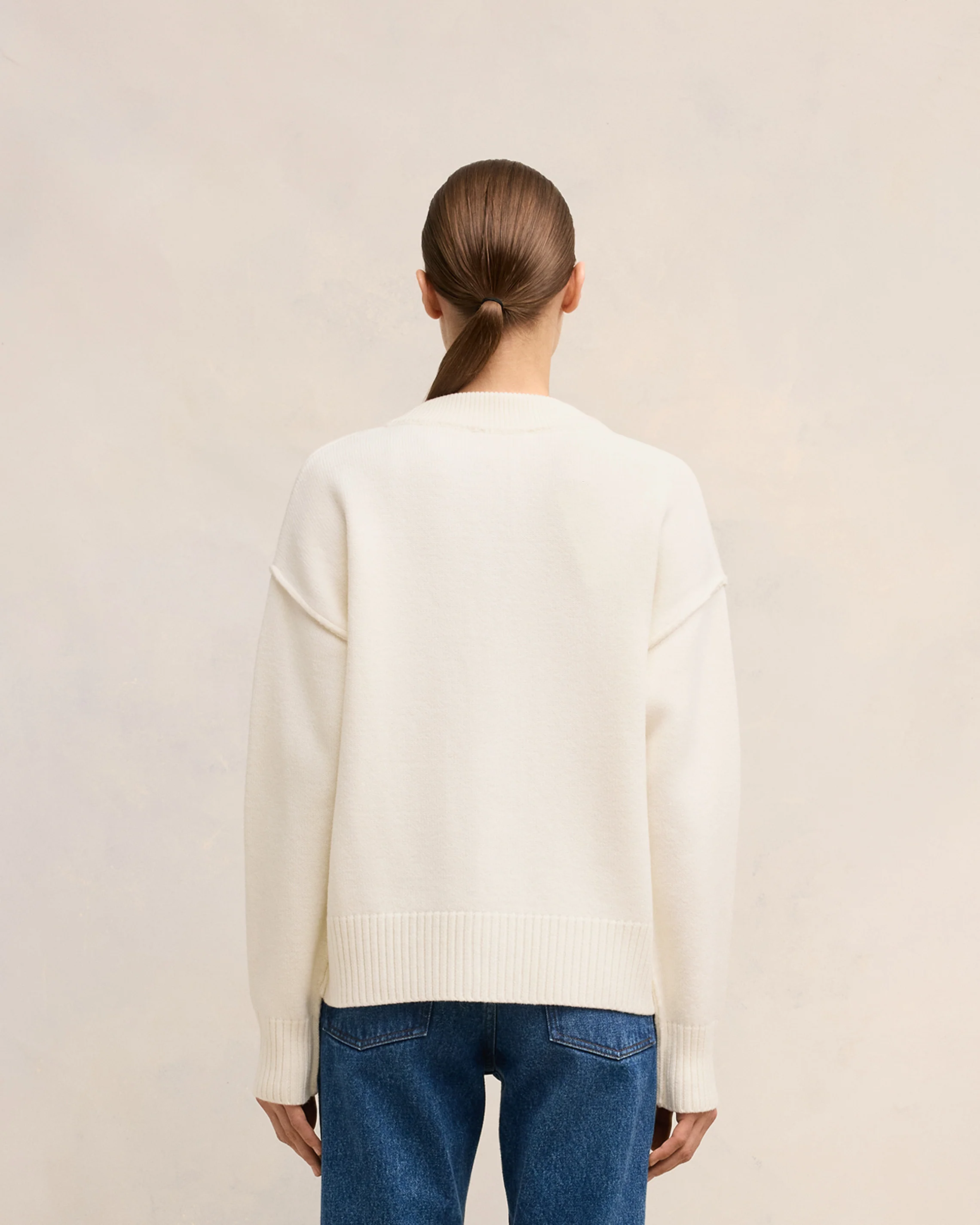 White Wool Ami de Coeur Cardigan