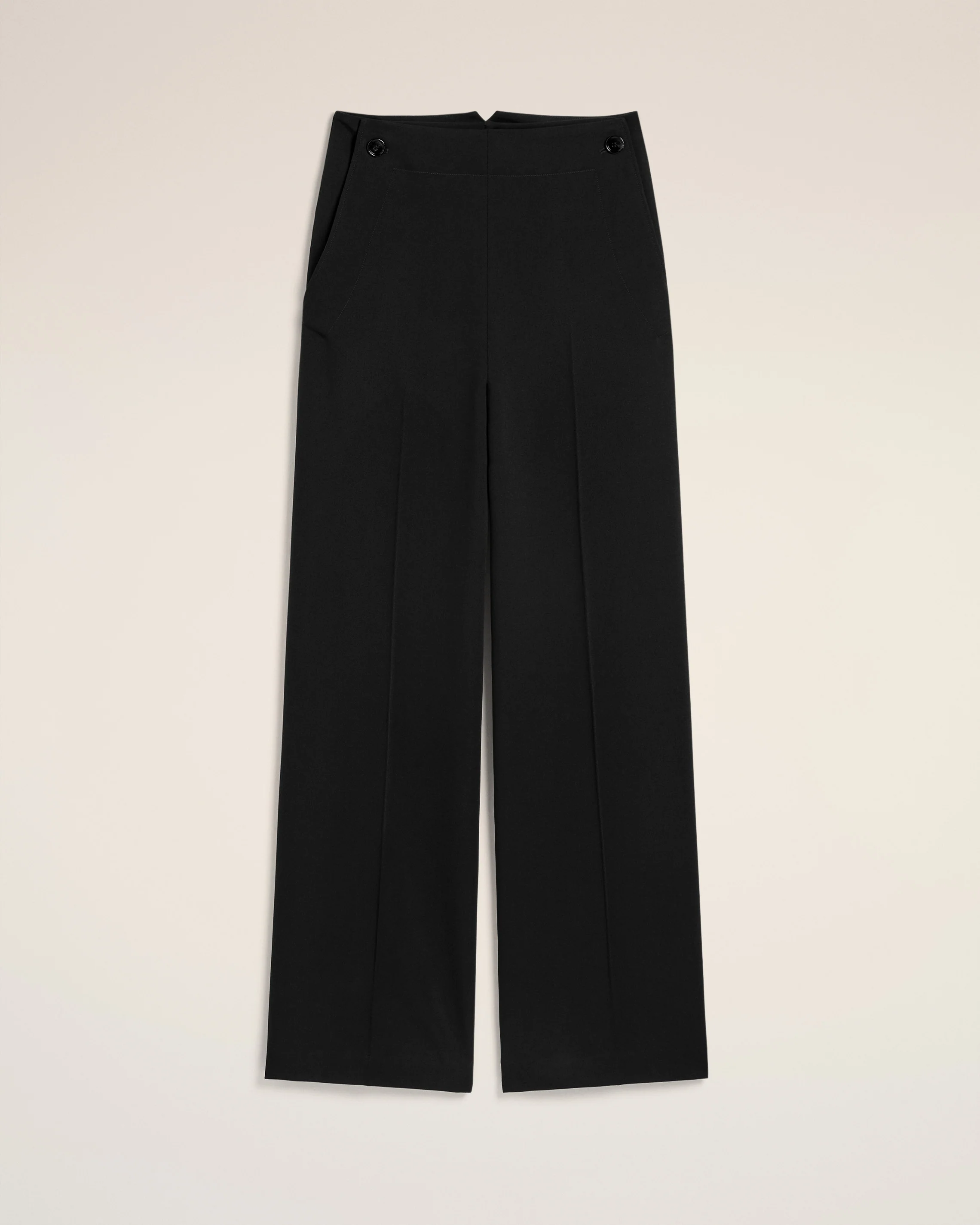 Black Wool Sailor Trousers