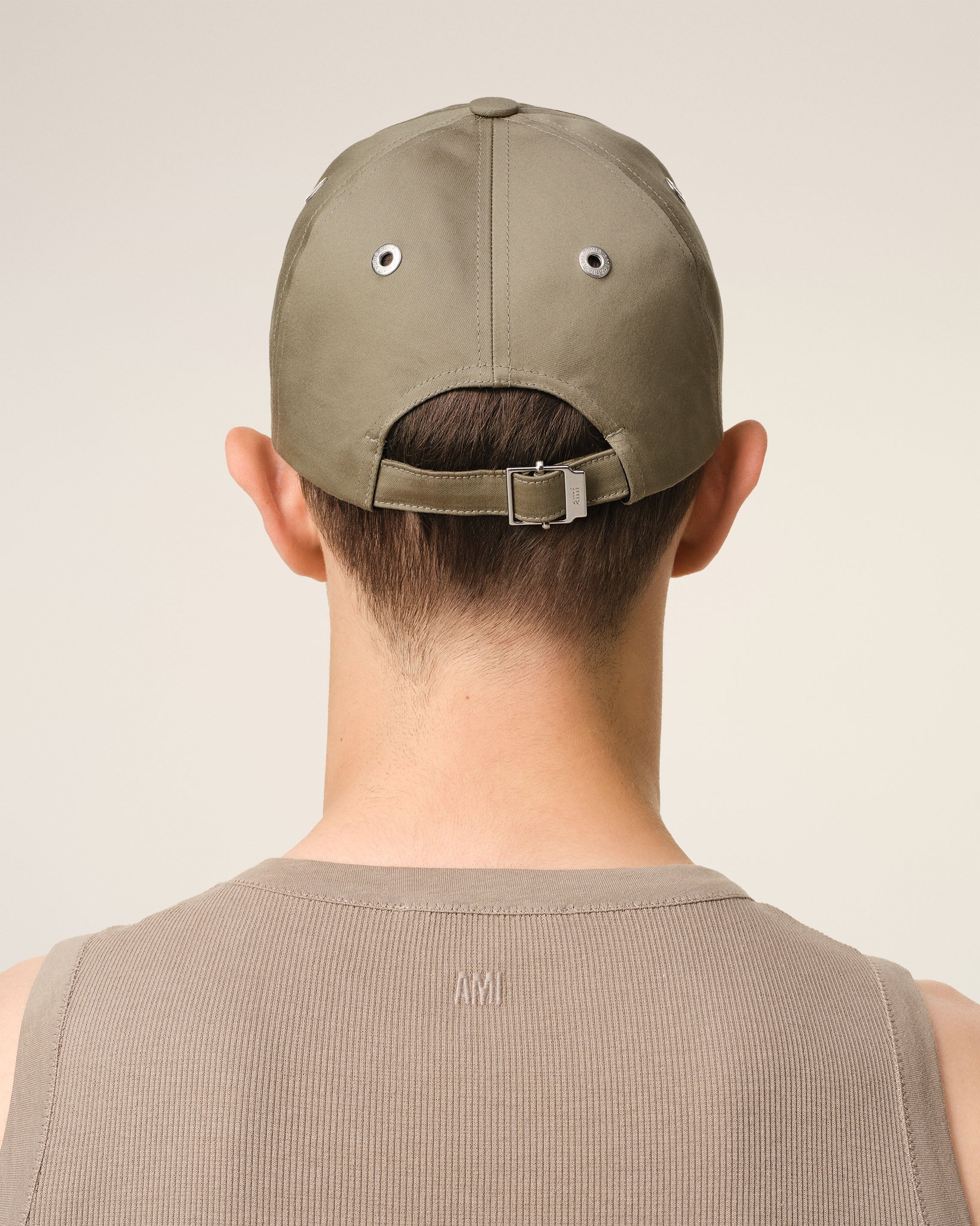 Green Cotton Ami de Coeur Embroidery Cap