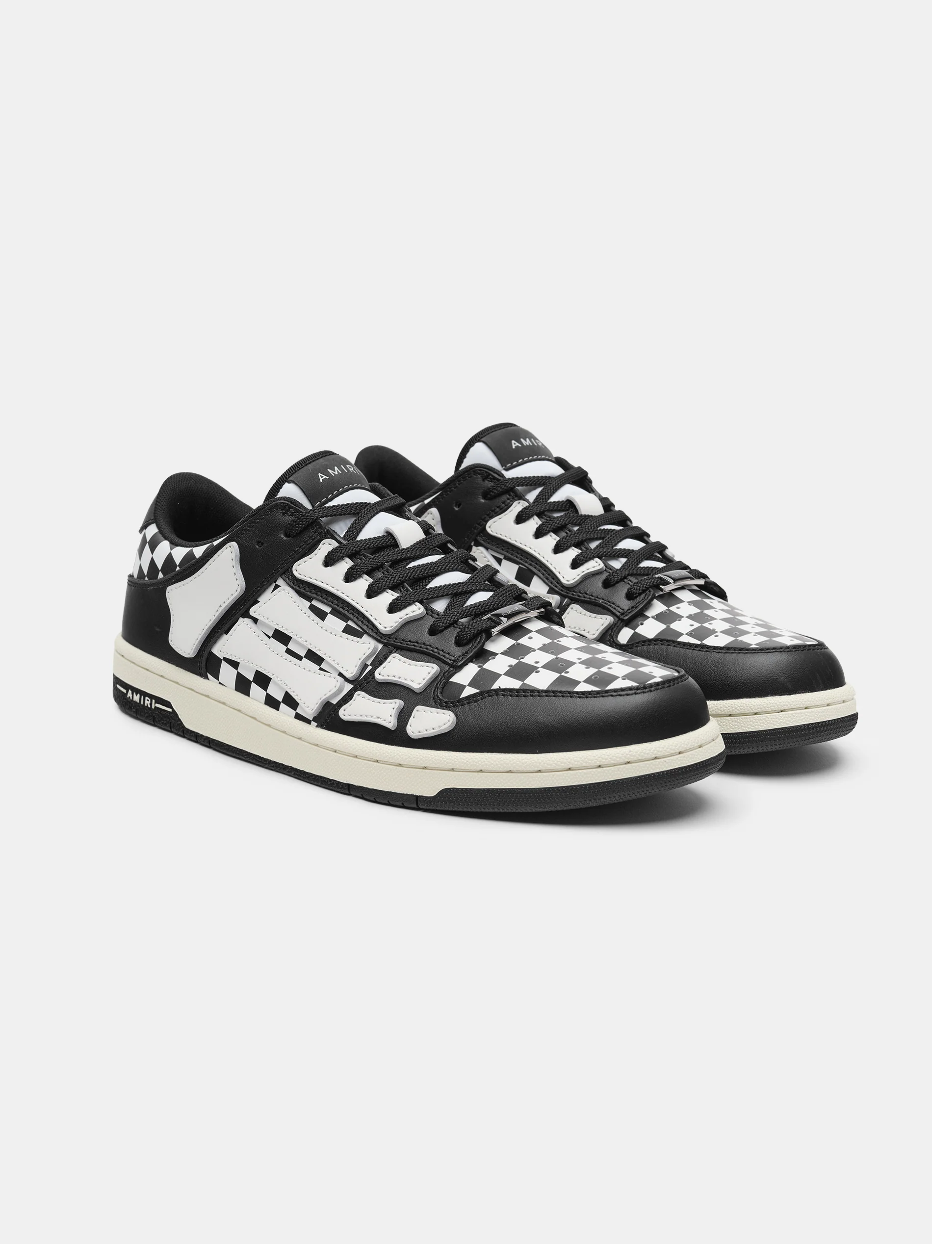 CHECKERED SKEL-TOP LOW - Black White