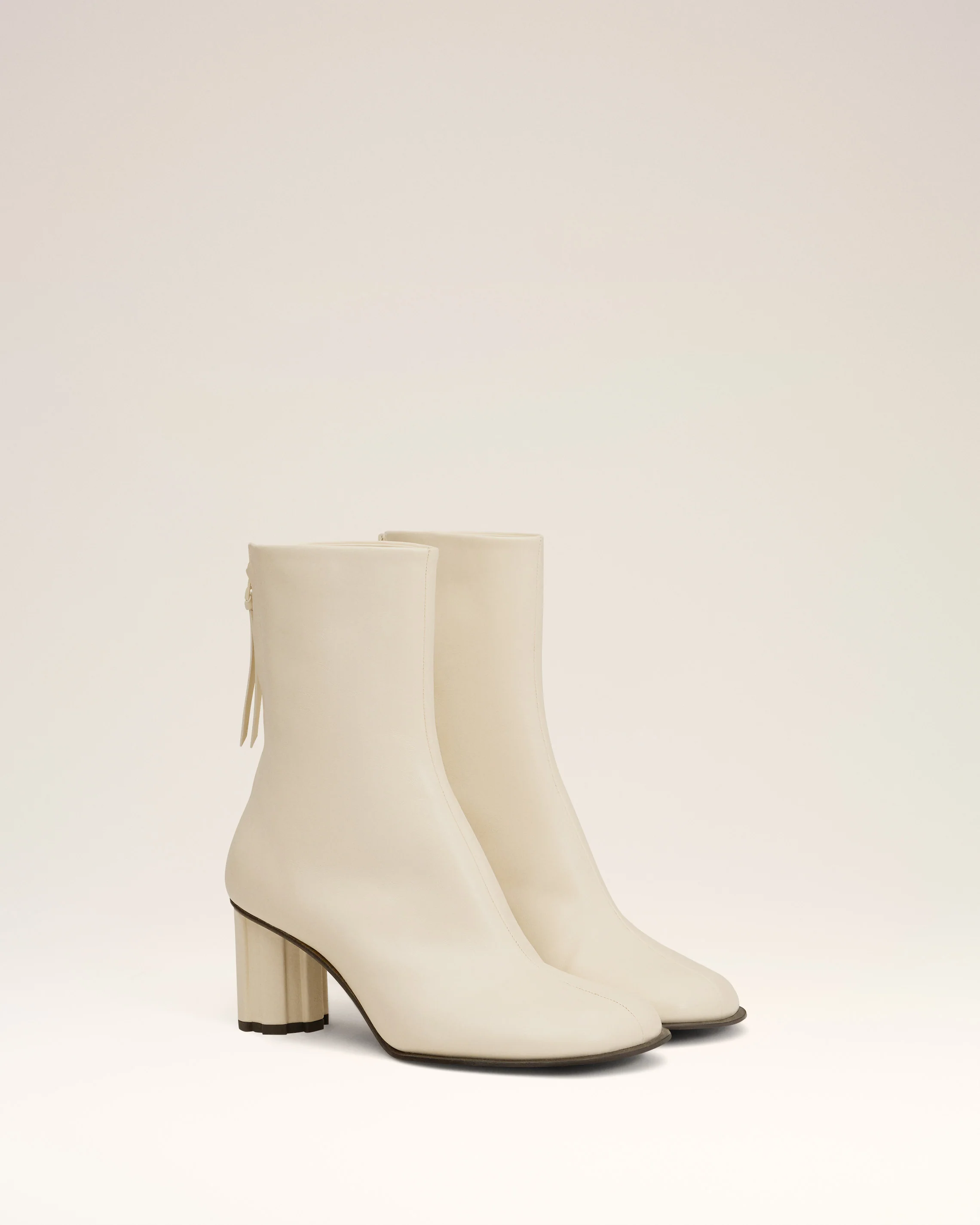 Beige Leather Piano Boots